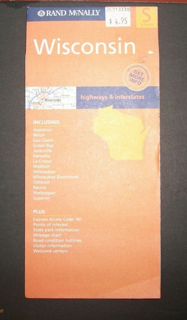 WISCONSIN STATE Rand McNally  2004 Paper Folded Map  NEW