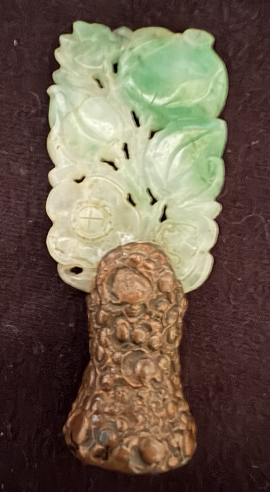 Antique Chinese Jade Lamp Finial 2.25”H x 1”W Antique Chinese Jade Lamp Finial 2.25”H x 1”W