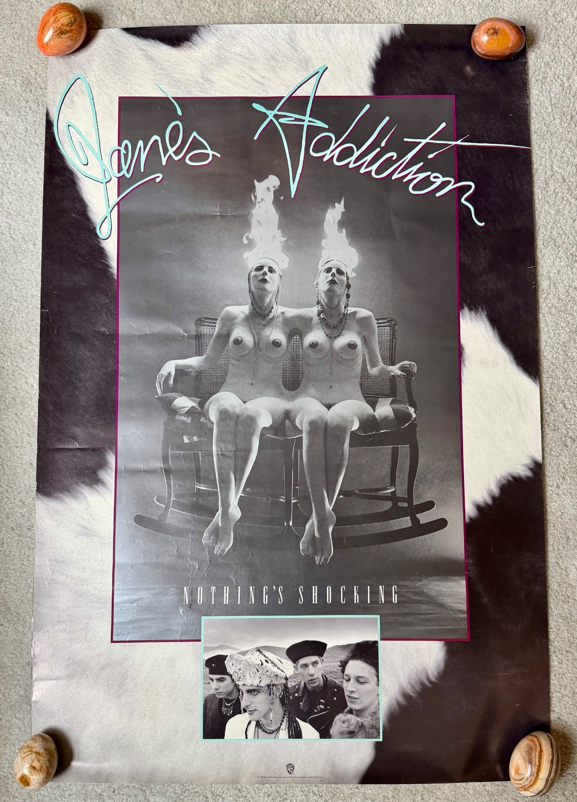 VTG 1988 Jane\'s Addiction Promo Rock Poster 23 x 35 Nothing \'s Shocking GOOD