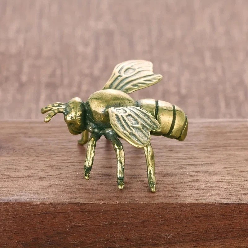 1 Pc Brass Bee Statue Animal Statue Toys Home Office Table Decoration Ornament