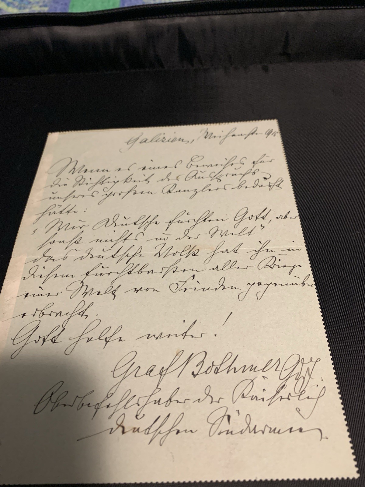 World War I General Felix Von Bothmer Signed Document