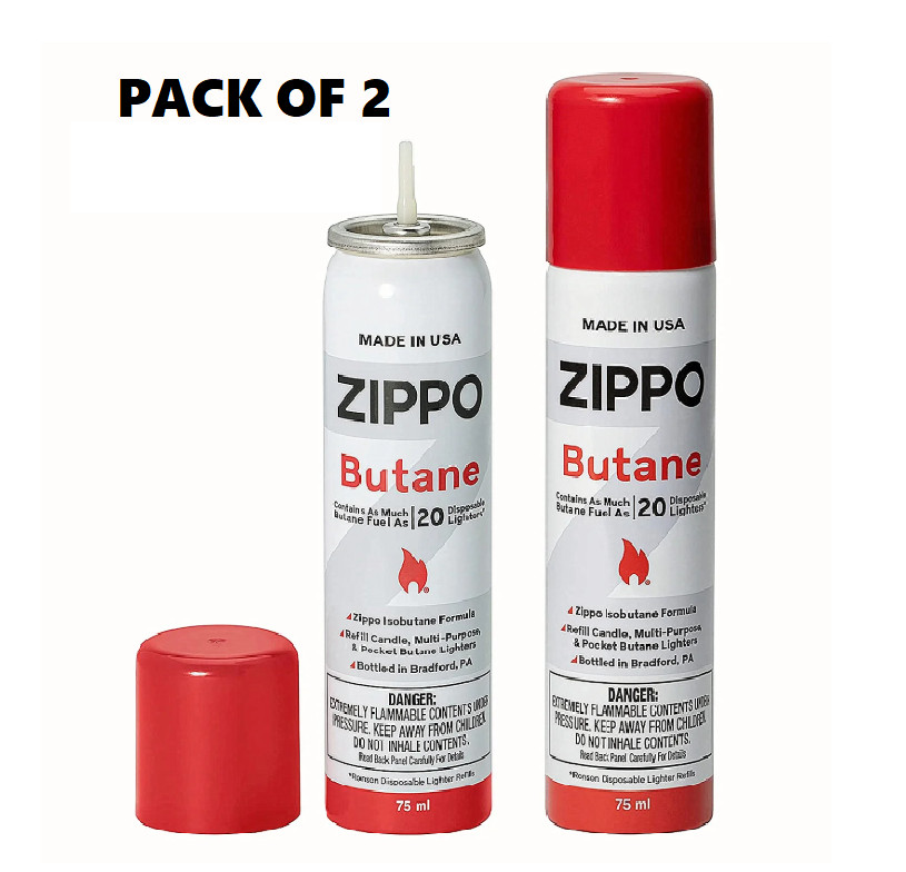 ZIPPO BUTANE FUEL 2.5oz 75 ml Lighter Fluid (PACK OF 2)