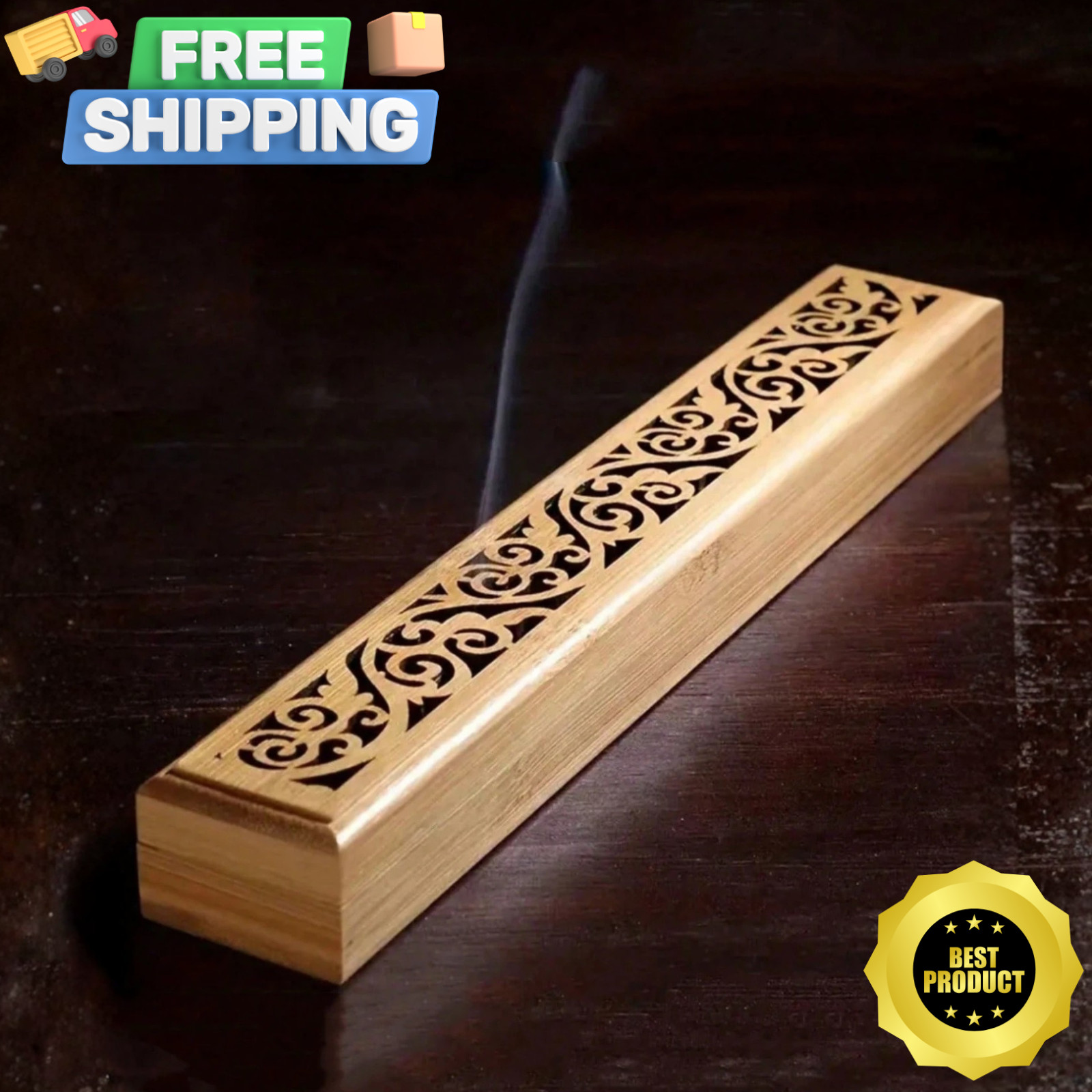 Carving Wooden Incense Burner Incense Burner Ash Catcher Home Aromatherapy Yoga