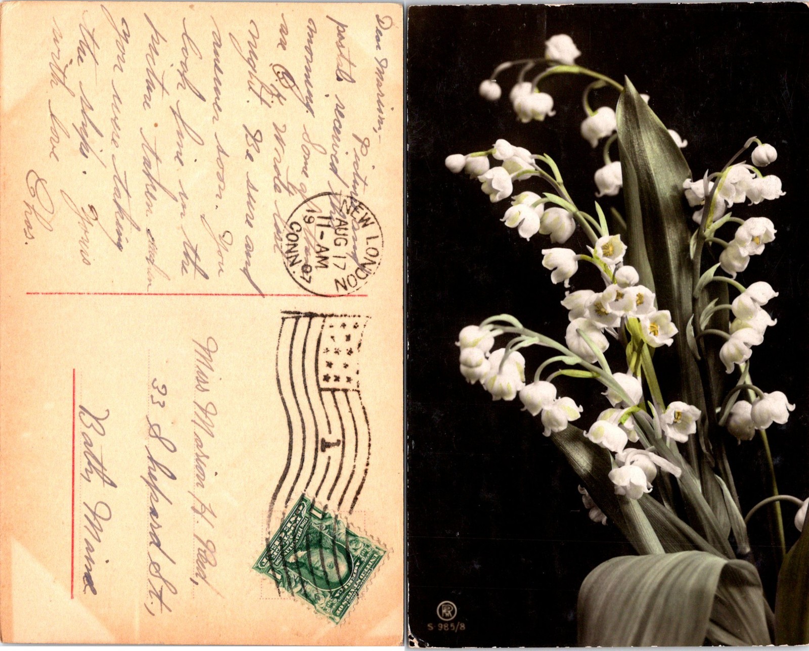 Lily of the Valley, Flower Postcards used 55071