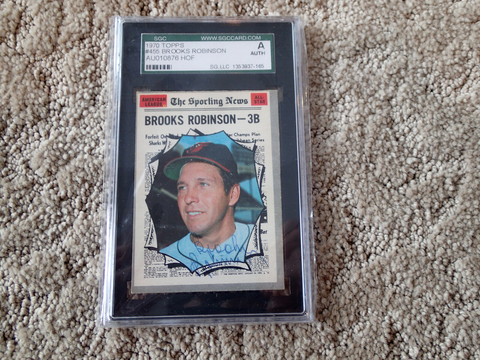 1970 TOPPS #455 BROOKS ROBINSON SIGNED AUTOGRAPh SGC SLABBED MLB hOF ORIOLES