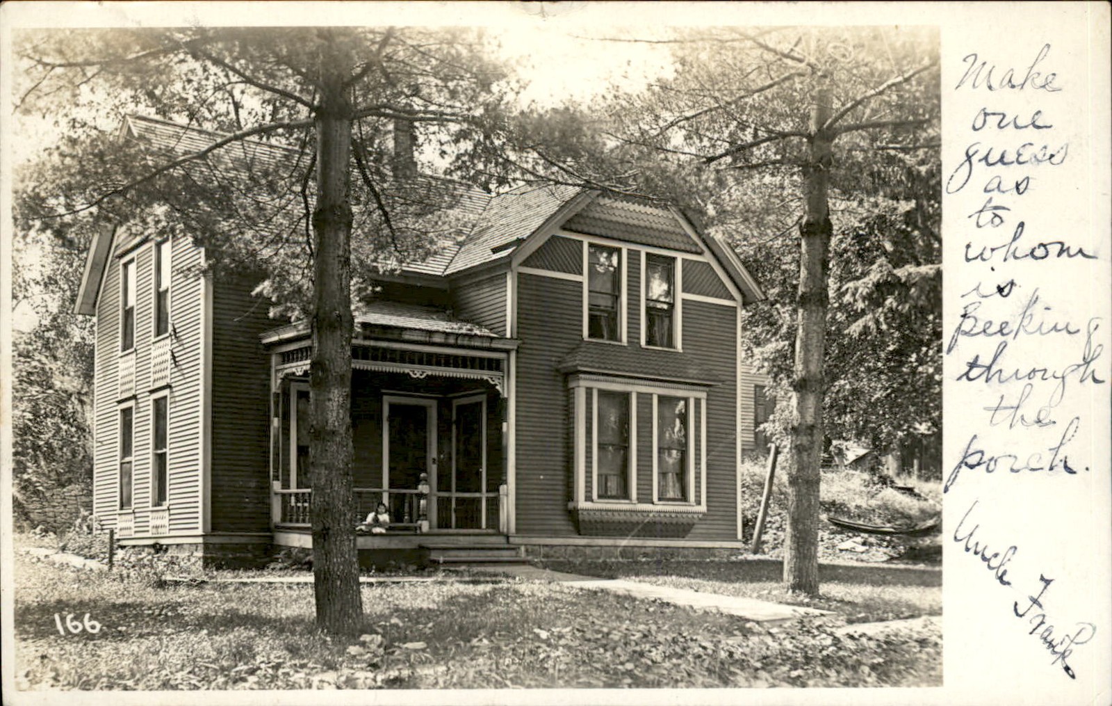 Darlington Wisconsin WI Home House c1910 Real Photo Vintage Postcard bhn