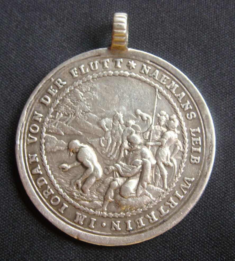 Top Rare c. 1850 Wash My Body and Soul Lord Jesus ​​Christ Jordan Baptism Medal