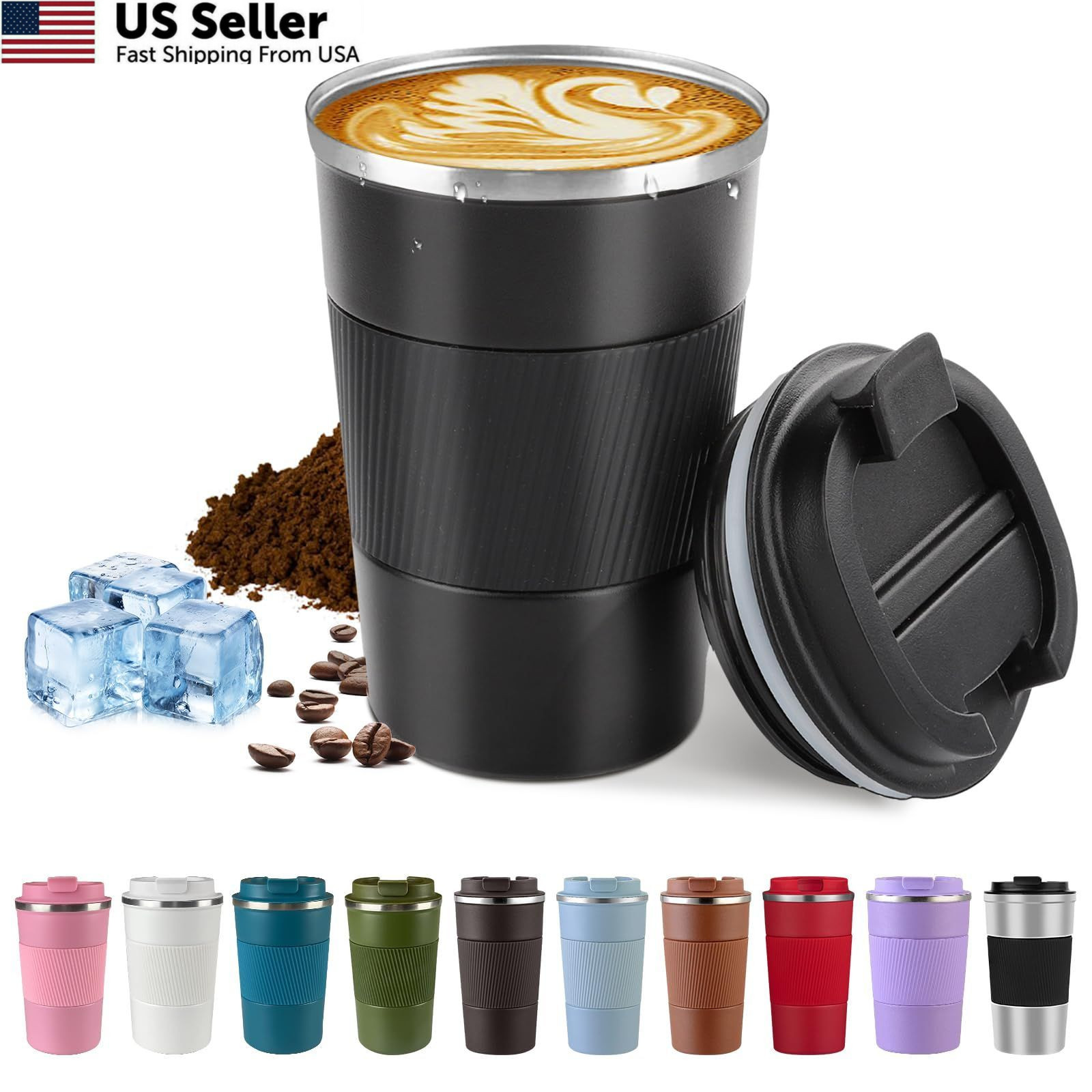 Travel Coffee Mug Vacuum Insulated Stainless Steel Leak Proof Cup Fast Ship USA