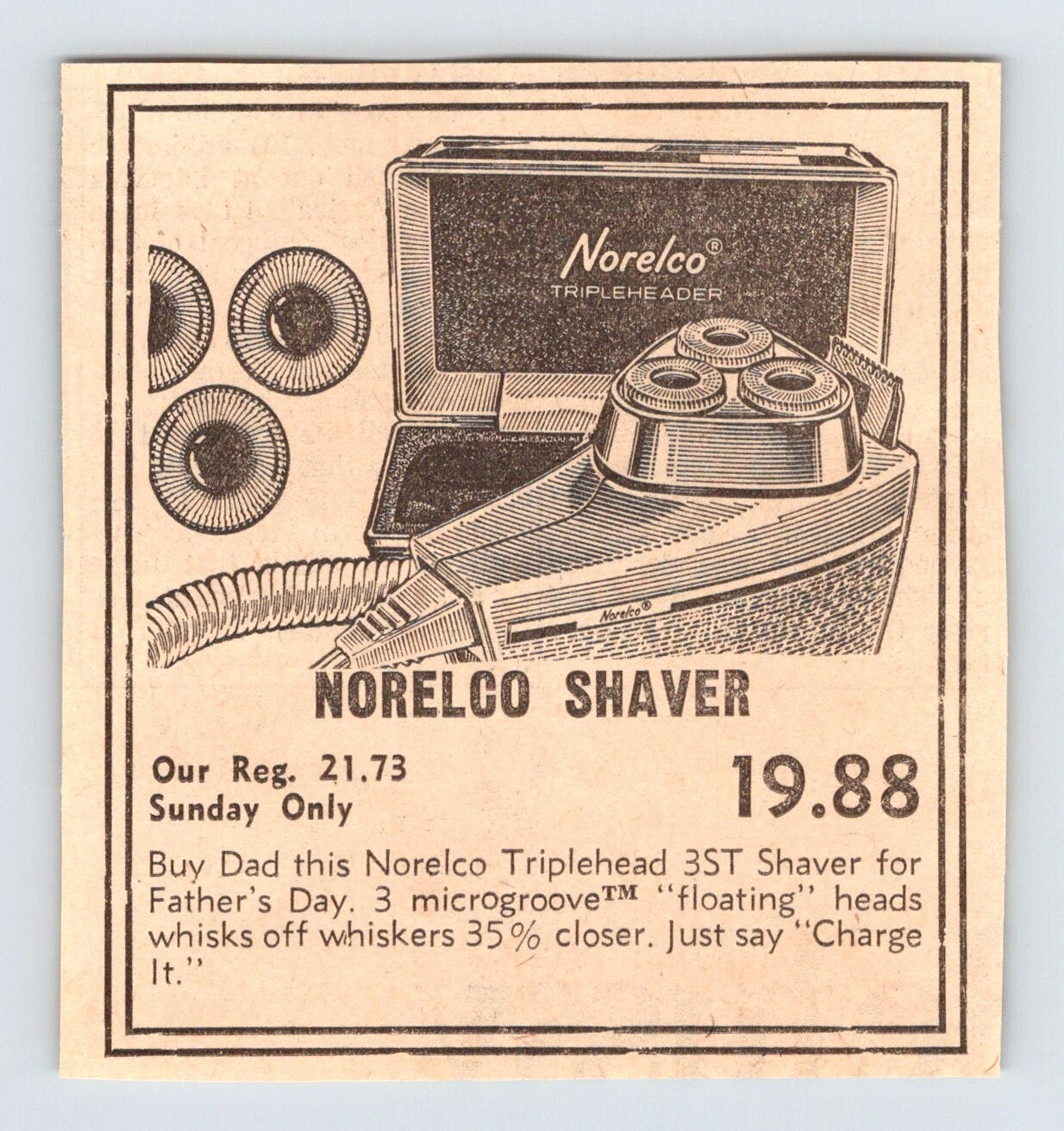1968 NORELCO SHAVER Vintage 3.5\