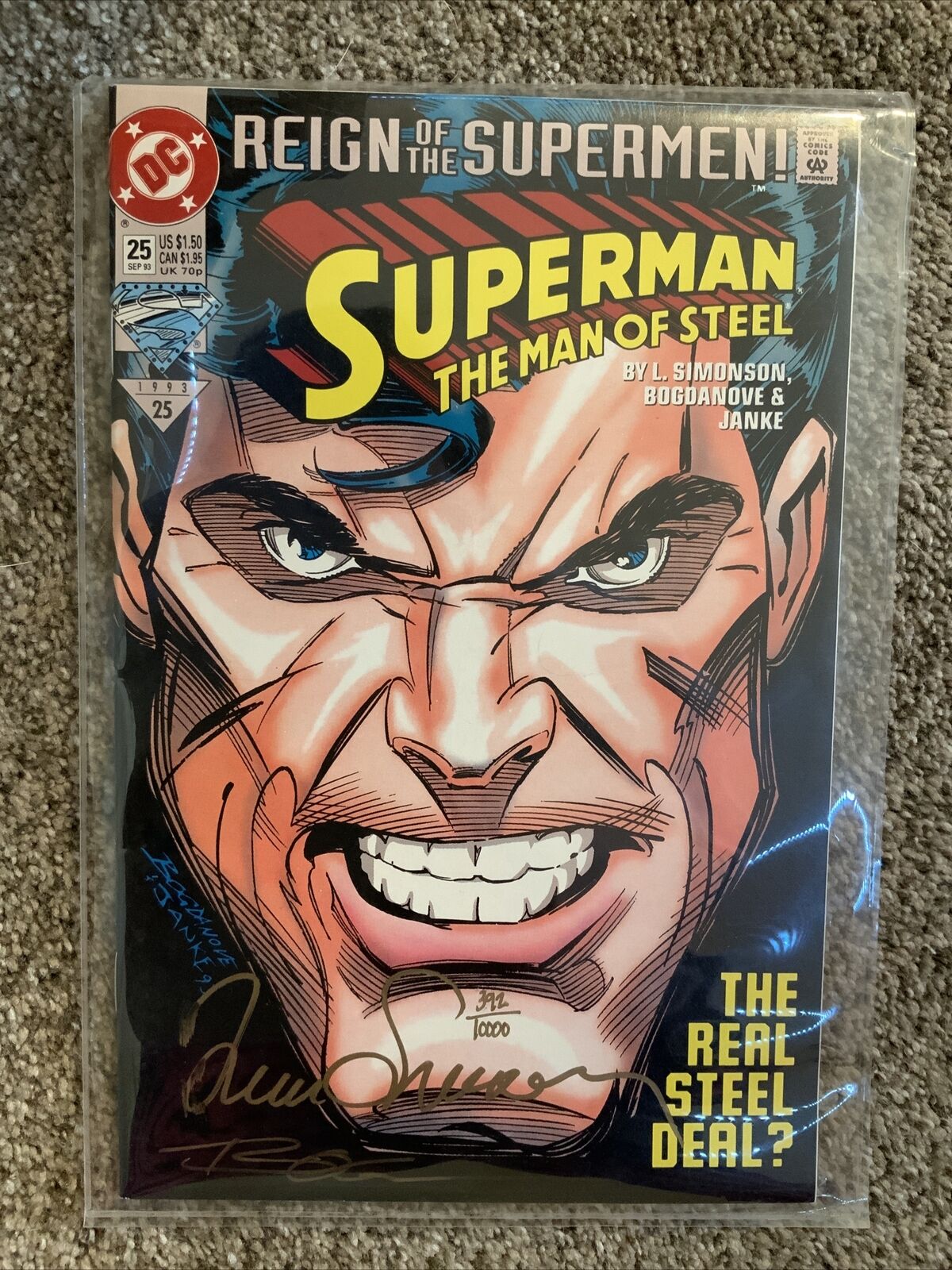 DC Comic Superman The Man Of Steel: Reign Of The Supermen Limited Signed Copy