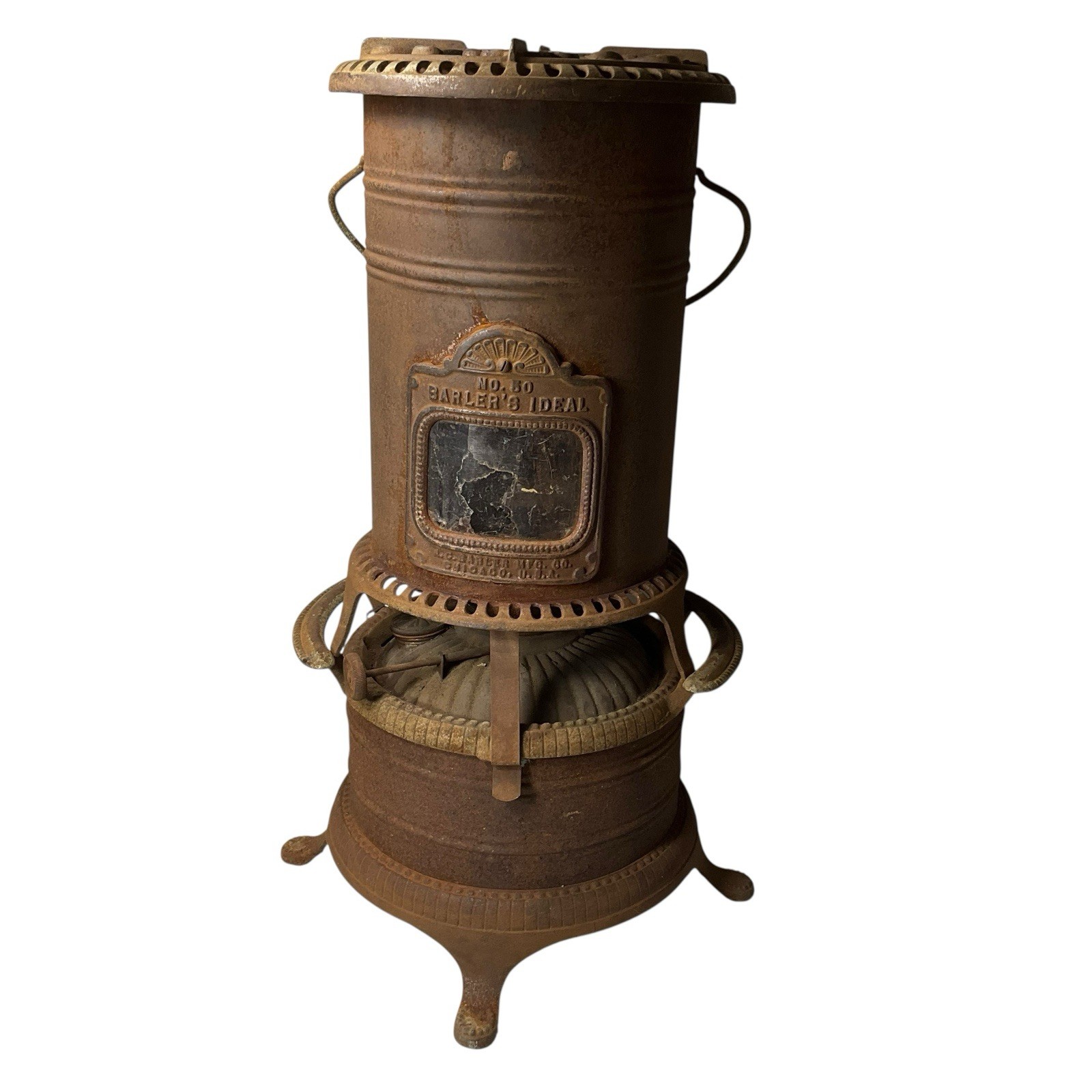 Antique 1900s Barler's Ideal No. 50 Portable Kerosene Heater Rustic Cottagecore