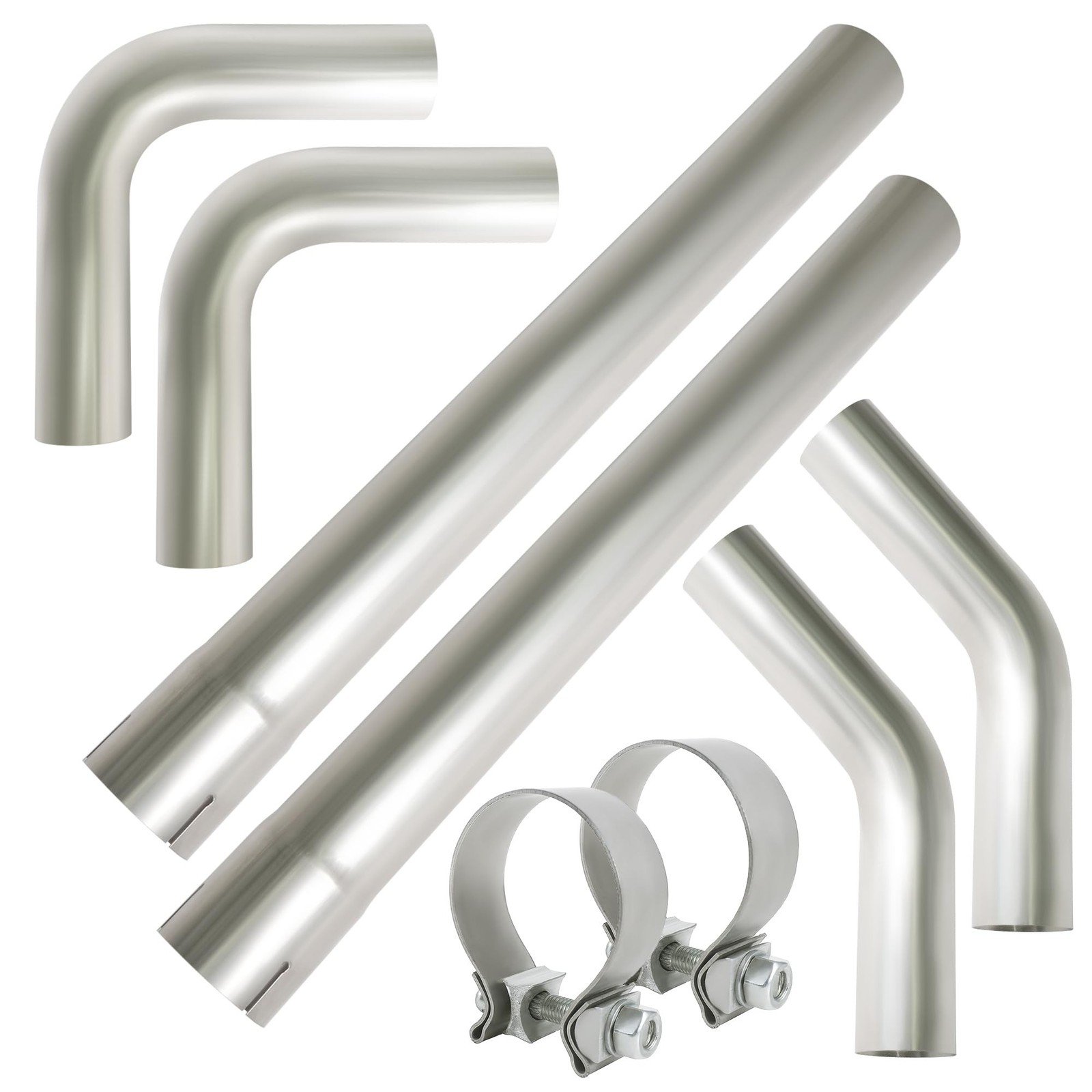 2.5 Inch DIY Custom Exhaust Pipe Kit Stainless Steel Universal 2.5