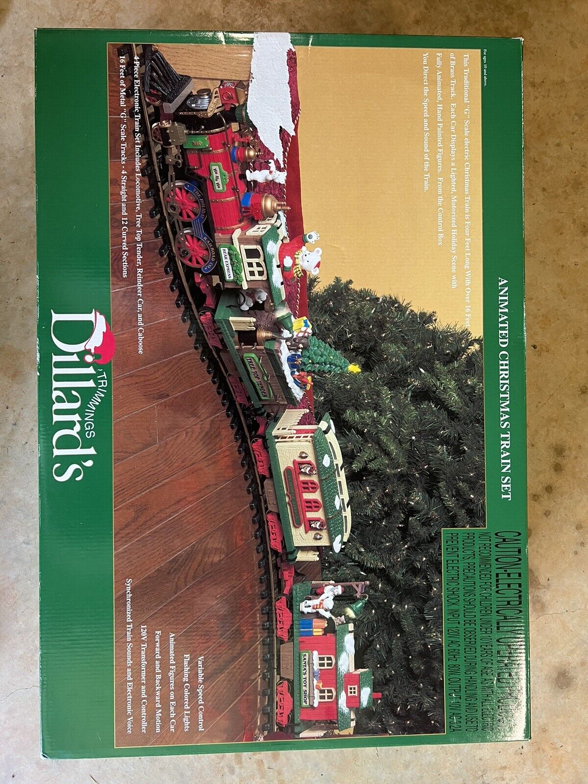 Vintage Dillards Trimmings Animated Christmas Train Set + Extra Tracks Unopened
