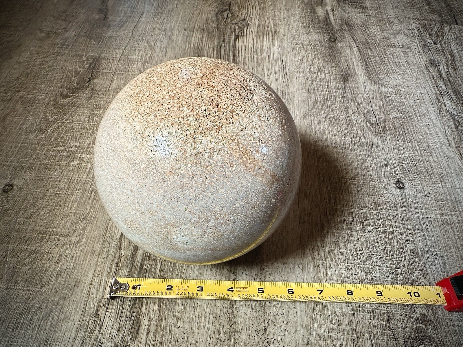 Dinosaur Gem Bone Agate Fossil Sphere 6” Diameter, 10 Pounds, Old Estate Find