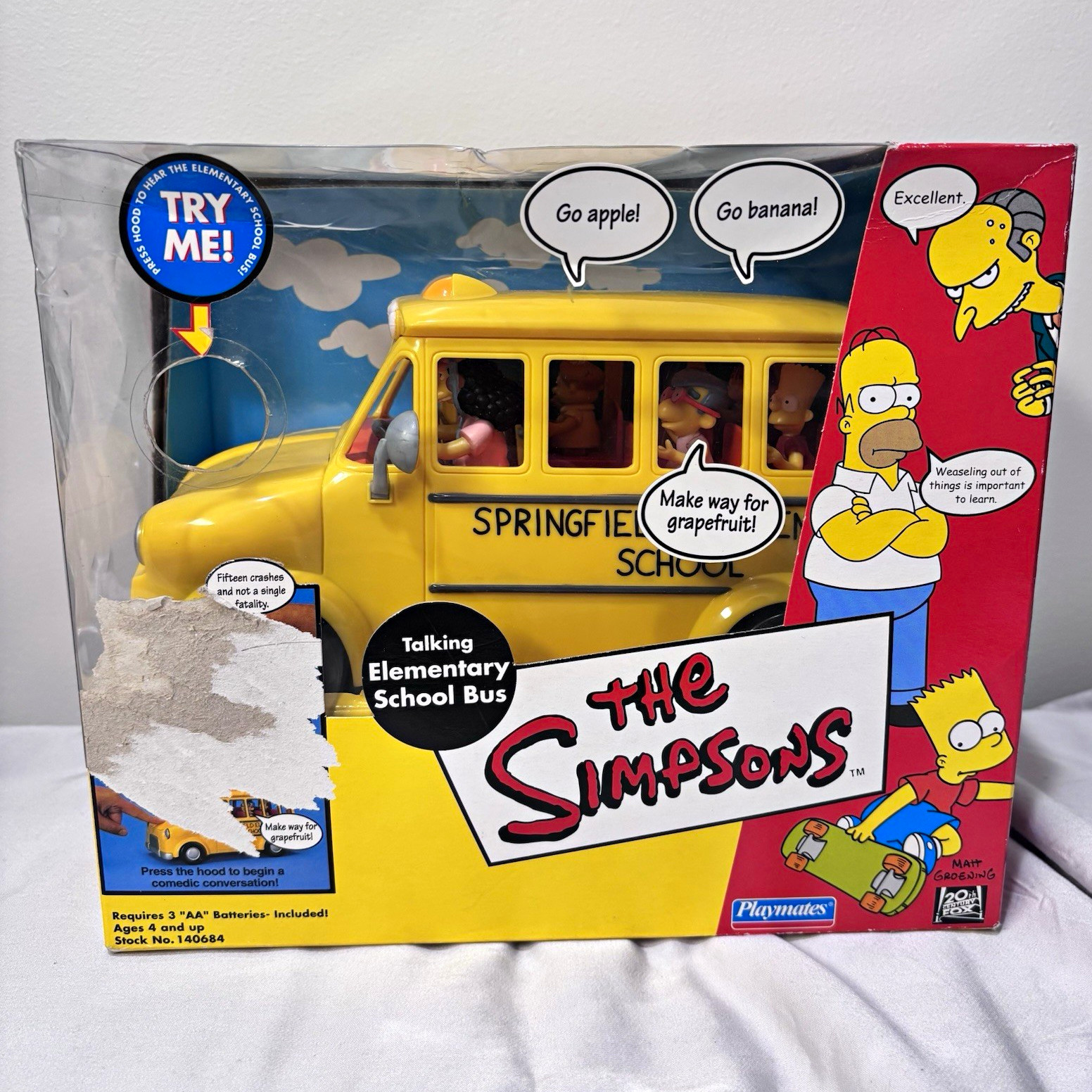 Playmates Simpsons Talking Elementary School Bus Figure Set w/ Figurines 2002 Playmates Simpsons Talking Elementary School Bus Figure Set w/ Figurines 2002