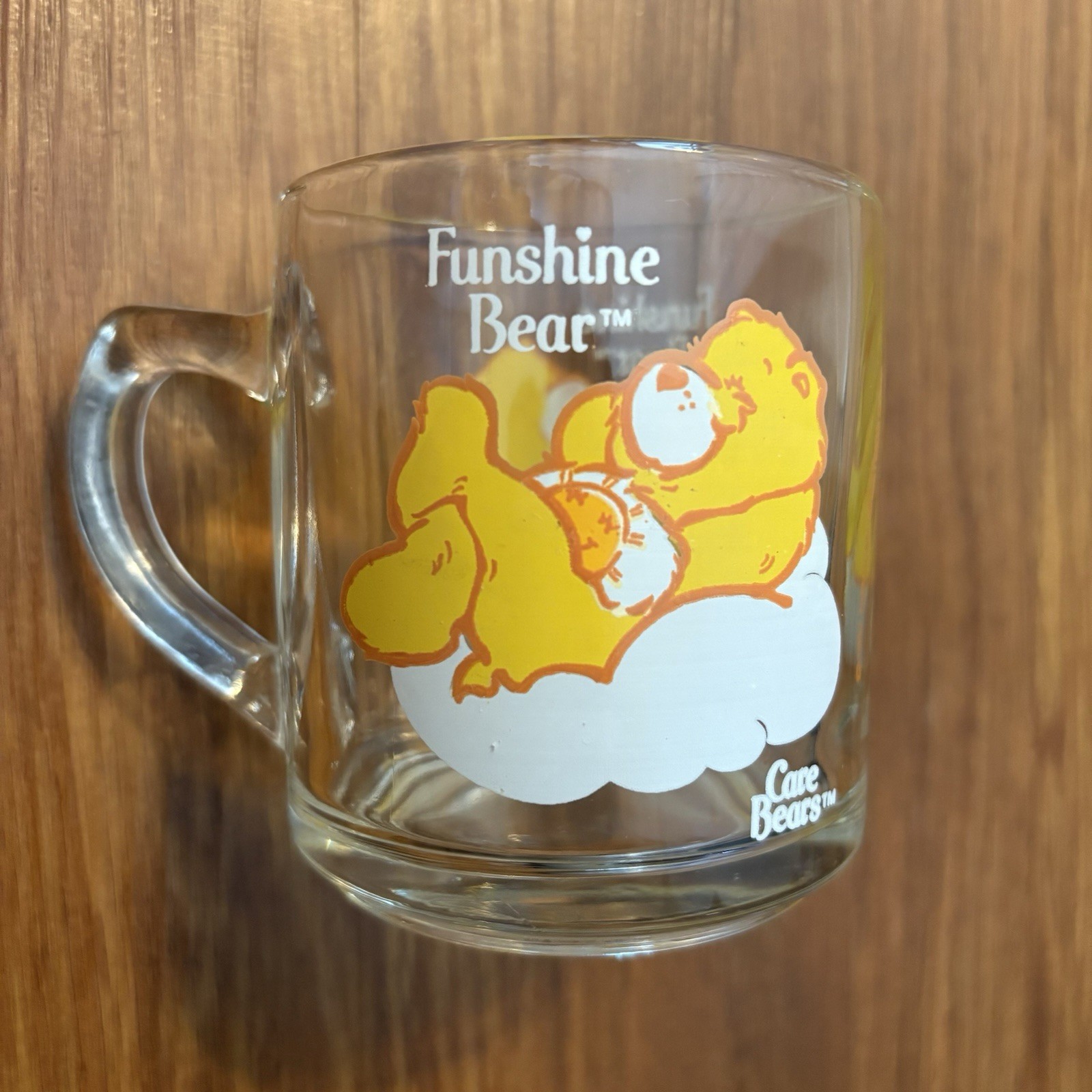 Vintage 1984 Care Bears “Funshine” Glass Coffee Mug from American Greetings