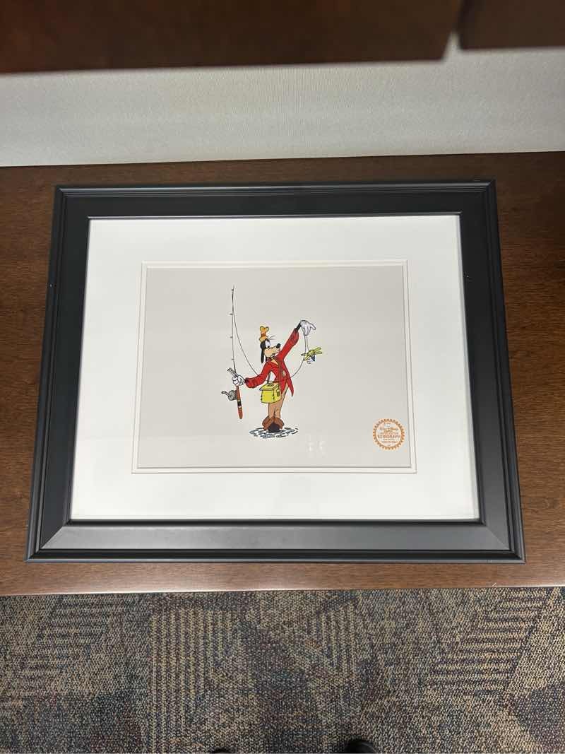 Walt Disney Goofy How To Fish Serigraph Framed Animation Art Print Walt Disney Goofy How To Fish Serigraph Framed Animation Art Print