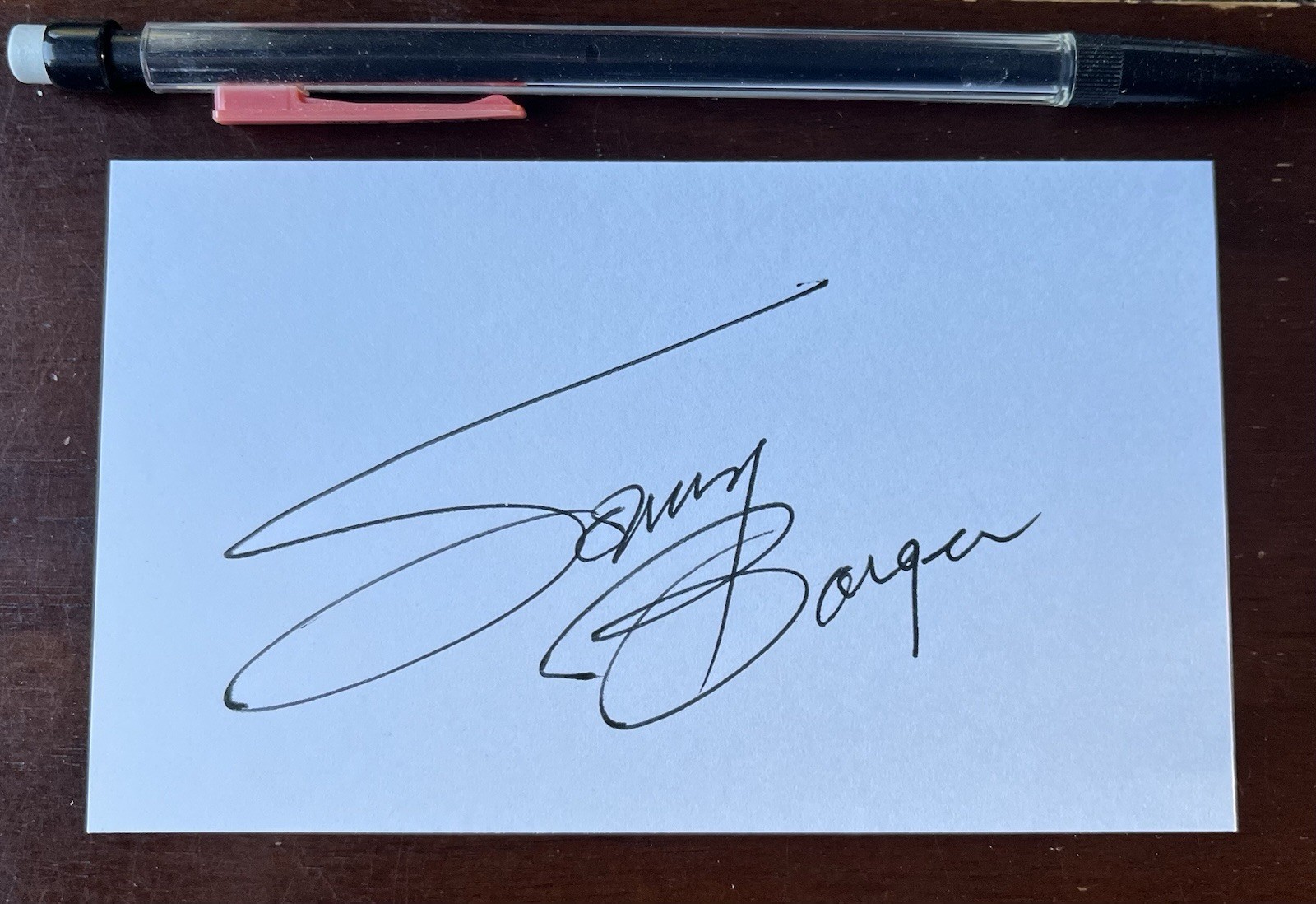 Sonny Barger Signed / Autograph Paper Card. HAMC.  