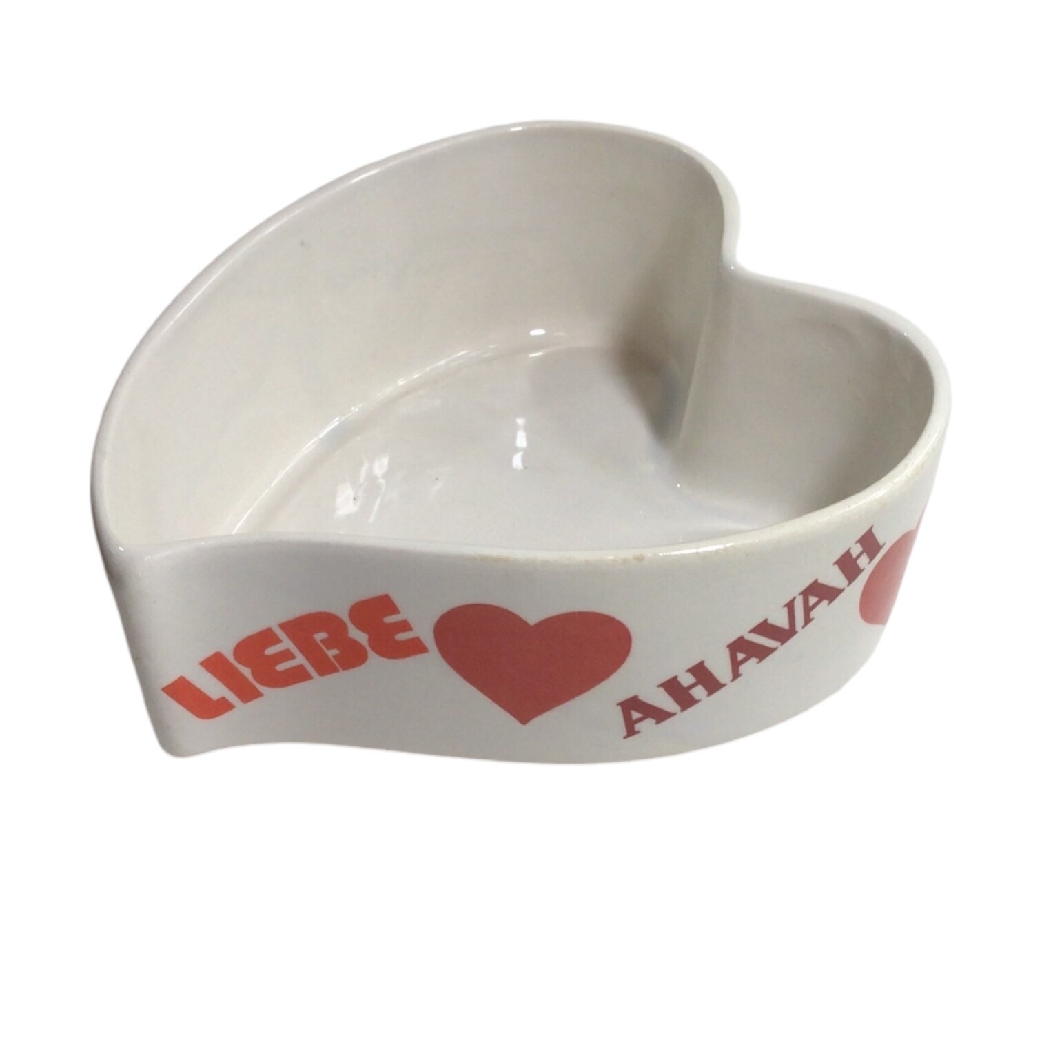 Heart Shaped Ceramic Trinket Dish Love Different Languages Valentine Decor 1979