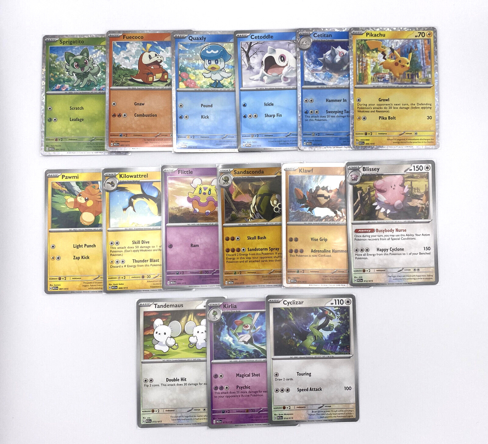 Pokemon McDonalds 2023 Complete Set of 15 Cards Match Battle