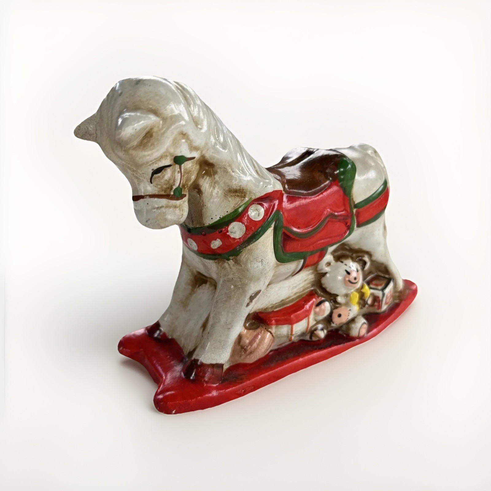 Enesco Rocking Horse Bank Ceramic Hand Painted Nursery Decor Vintage