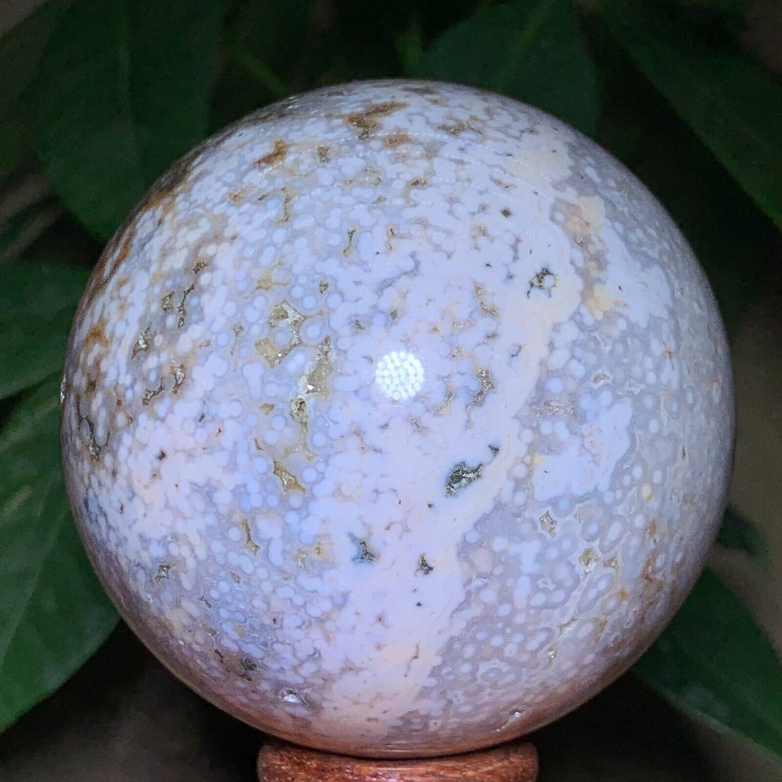 397g Rare Natural Ocean Jasper Sphere Quartz Crystal Ball Reiki Stone