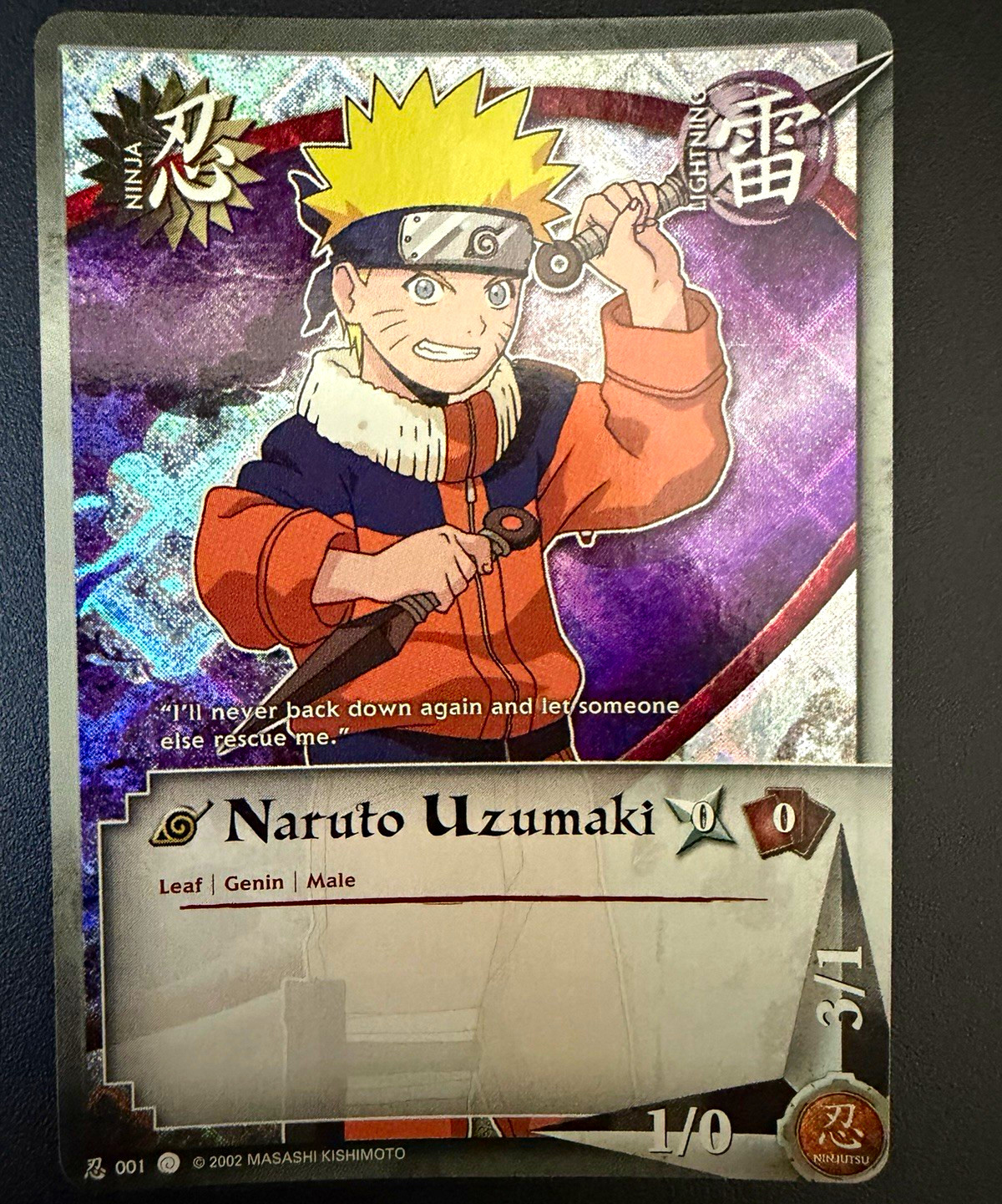 Shonen Jump Naruto CCG Naruto Uzumaki #001 Diamond Foil Umlimited