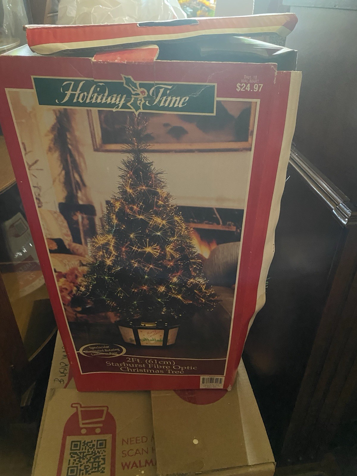 VTG holiday Time 2’ Fiber Starburst Christmas Tree In NIB Untested