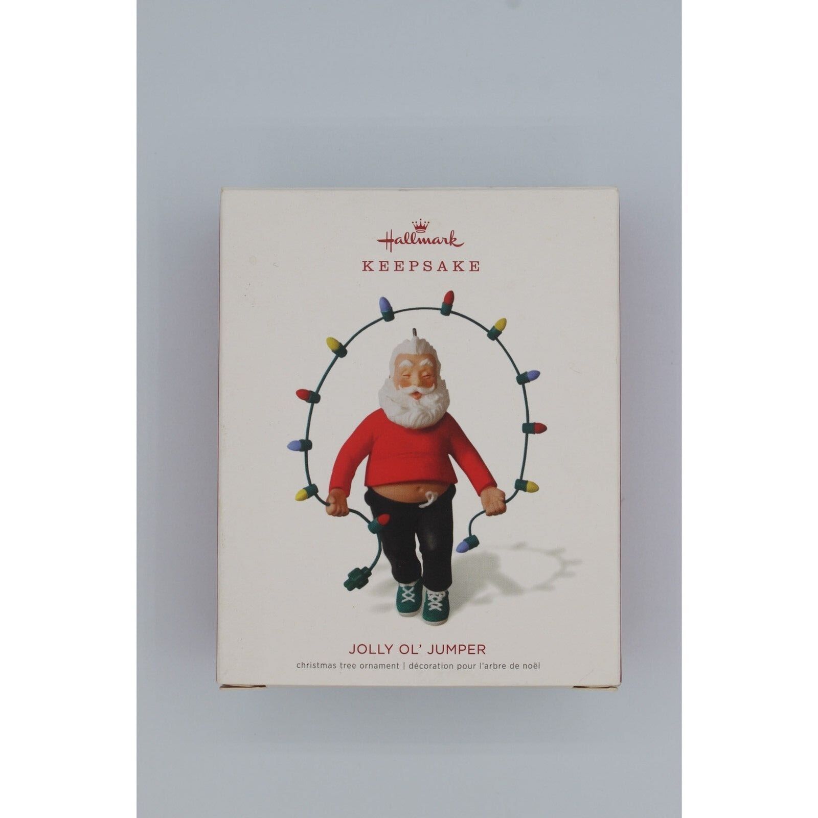 Hallmark Christmas Ornament 2018 Santa Jump Rope Fitness, Jolly Ole Jumper