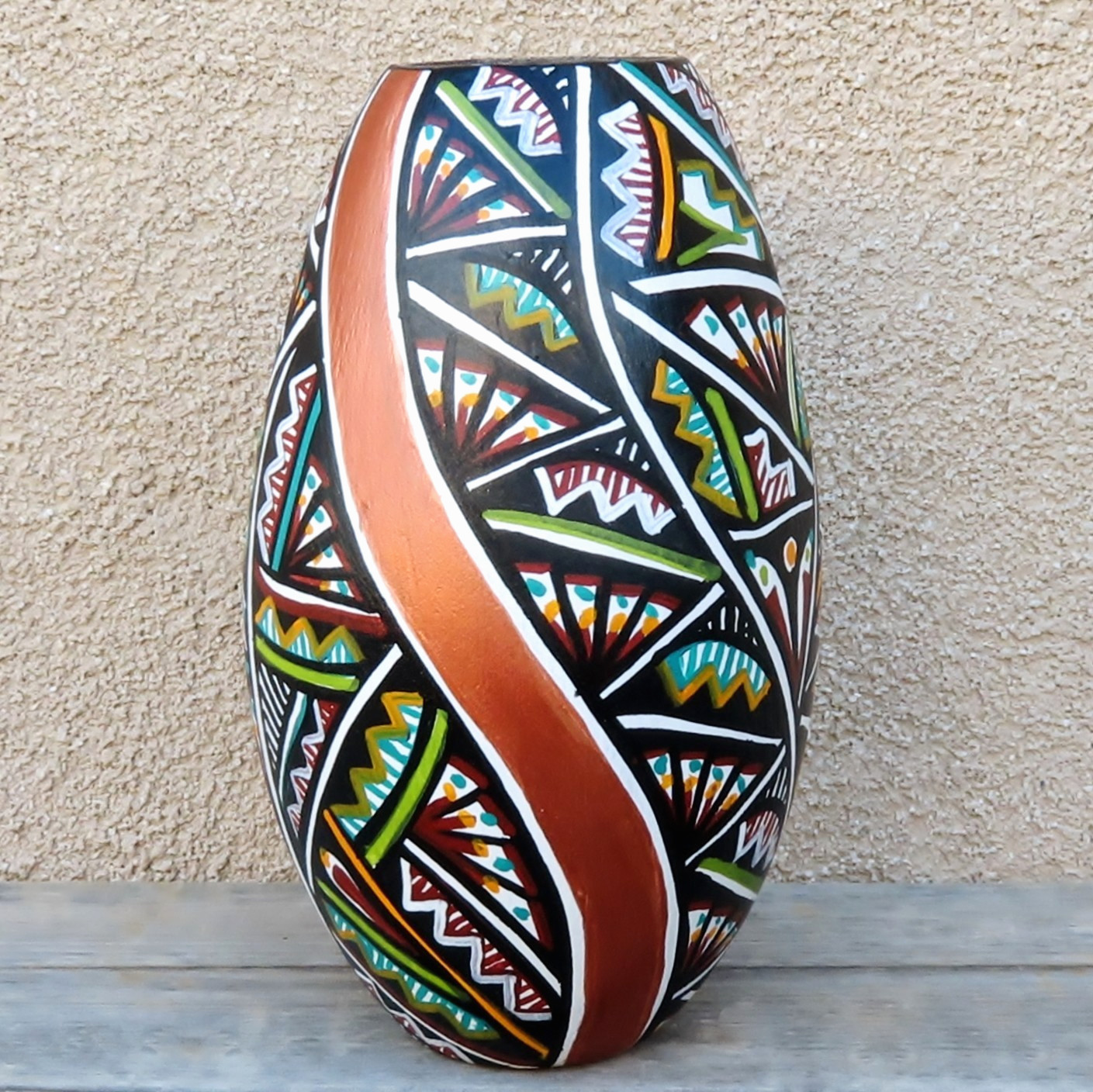 Native American Pottery-Jemez Pueblo Pottery-Hand Coiled Vase-Rosalie Toya