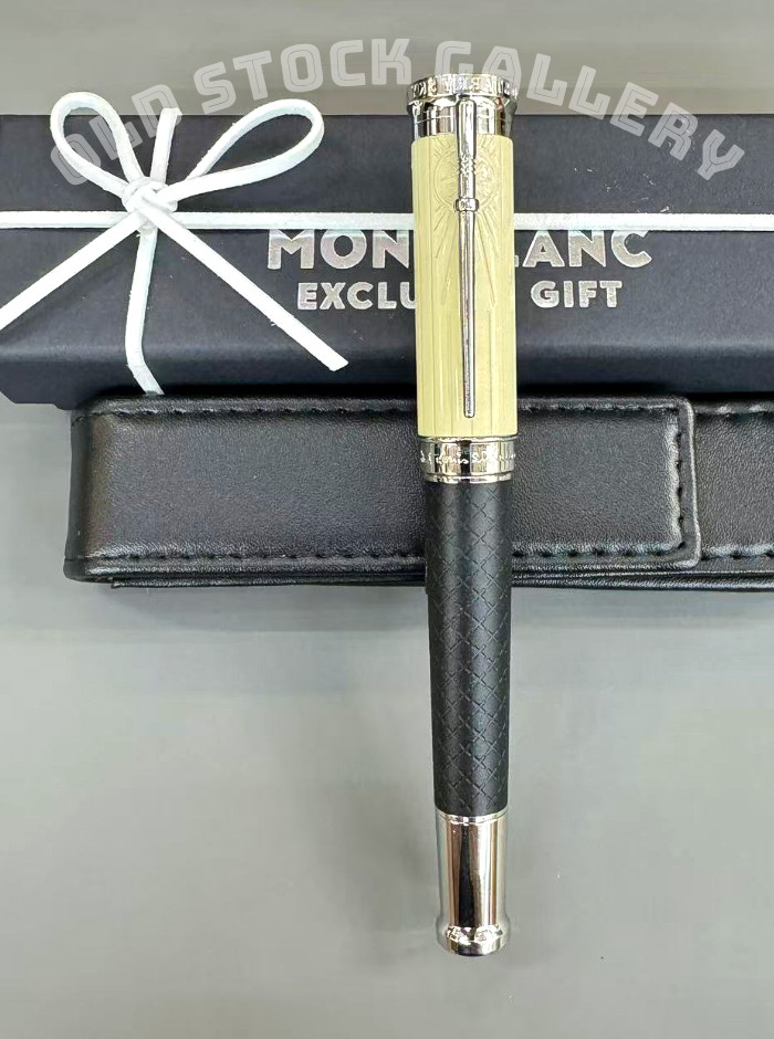 MONTBLANC Writers Edition Robert Louis Stevenson Ivory Black Fountain Pen w/ Pou