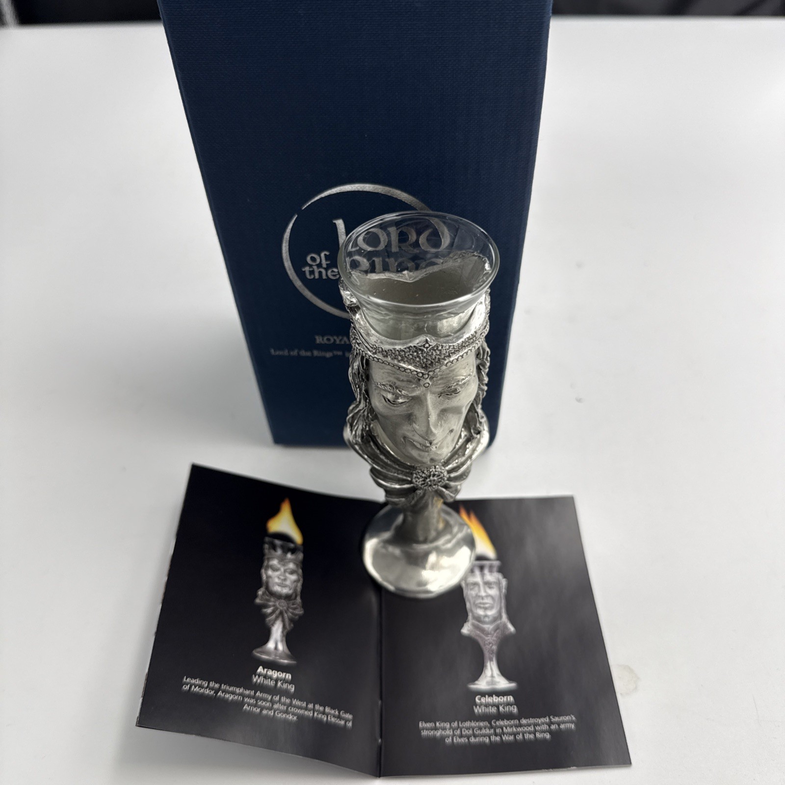 Royal Selangor Lord of the Rings Shot Glass Aragorn White King Pewter NIB