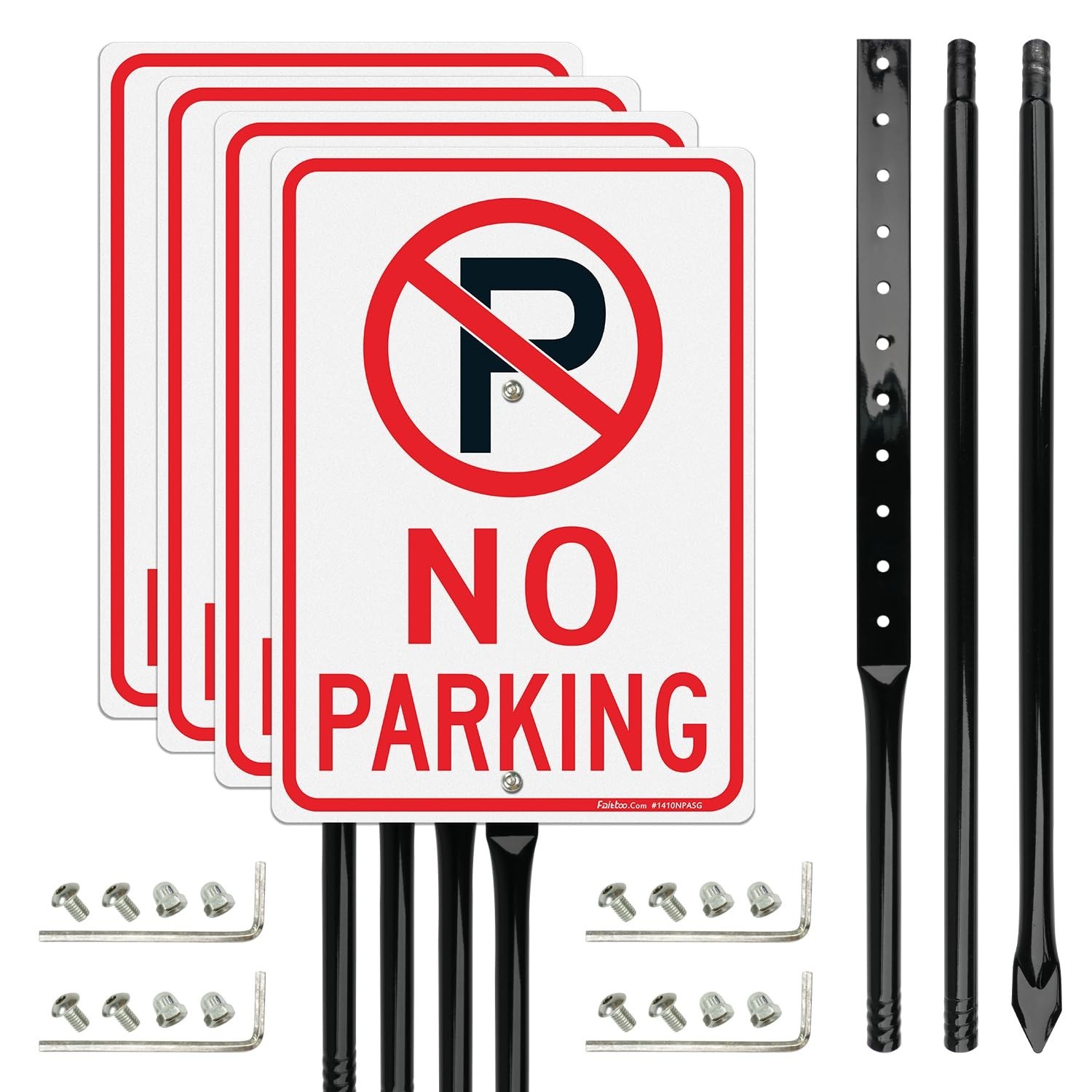 Large No Parking Sign 4 Pack - 14\