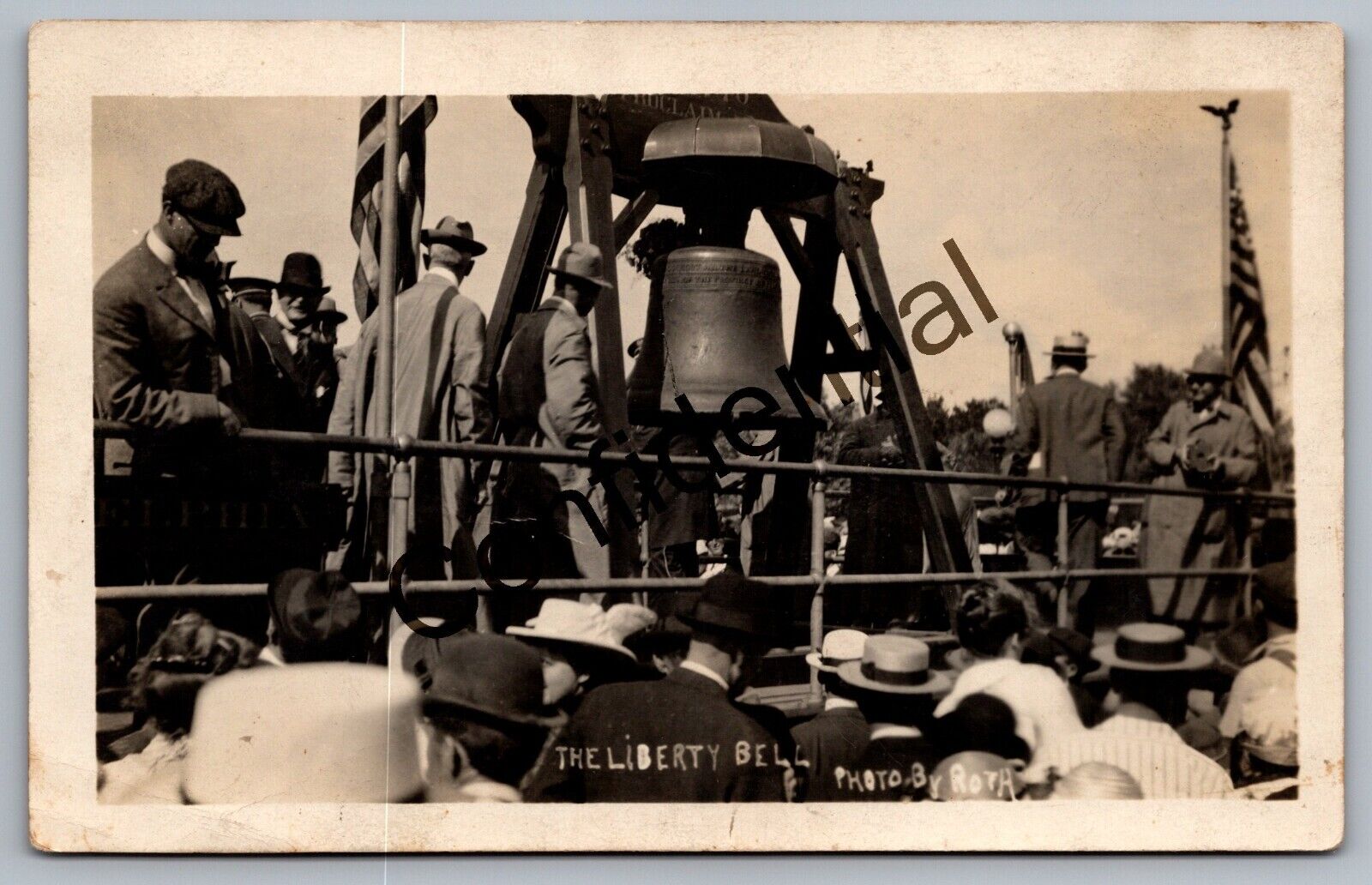 Real Photo 1915 Liberty Bell On Cross Country Tour Aboard Train Car RP RPPC L44