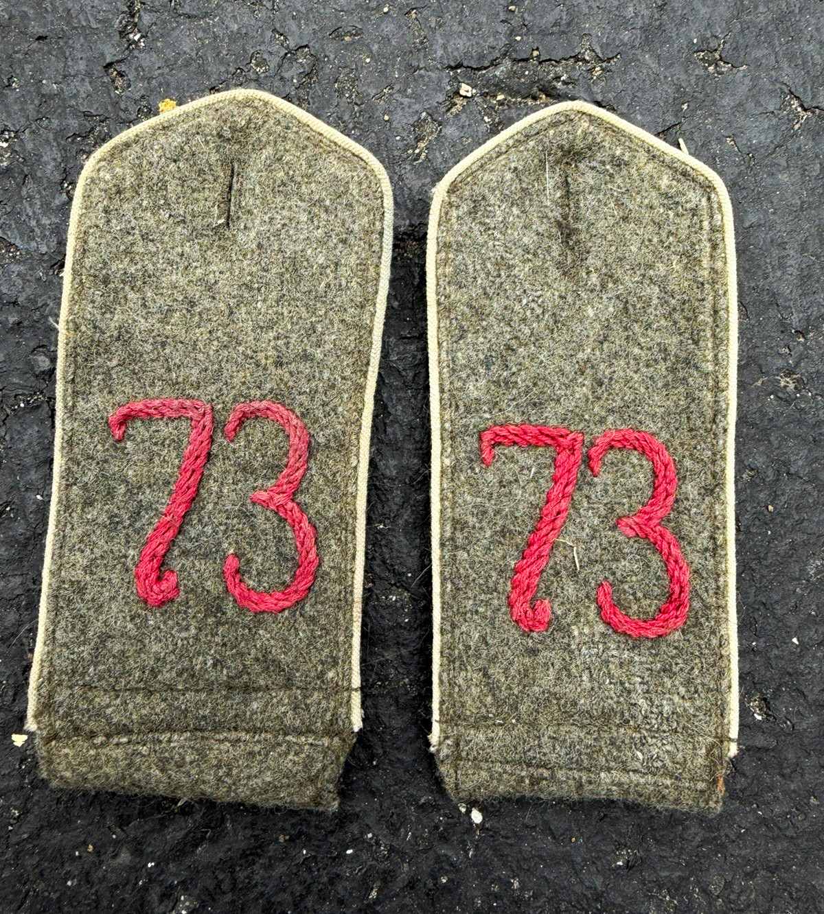 WWI German Army Reproduction Shoulder Boards Infantry Regiment 73