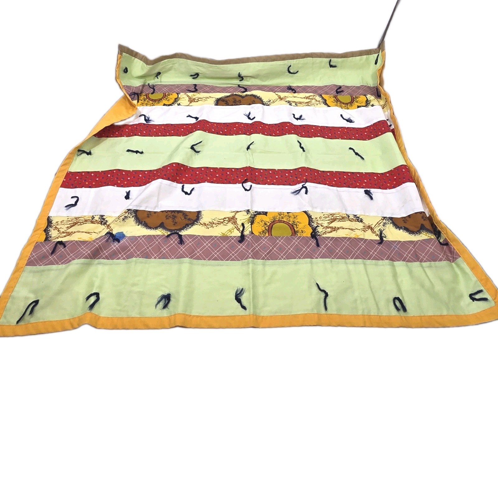 Vintage 1980s Handmade Patchwork Quilt Throw Blanket Primitive Cottagecore