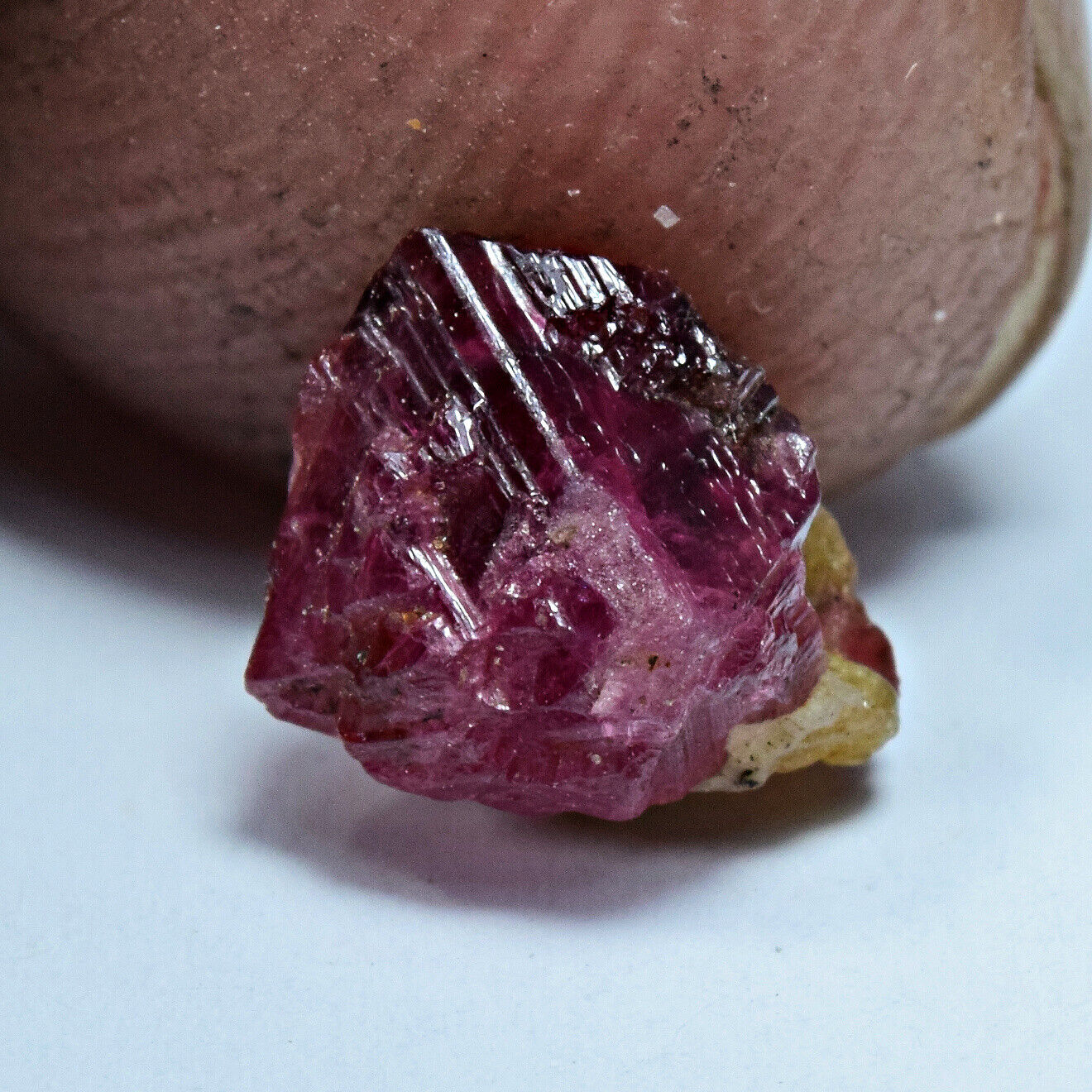 1.3 Carat Fluorescent Red Spinel Crystal  From Badakhshan Afghanistan 