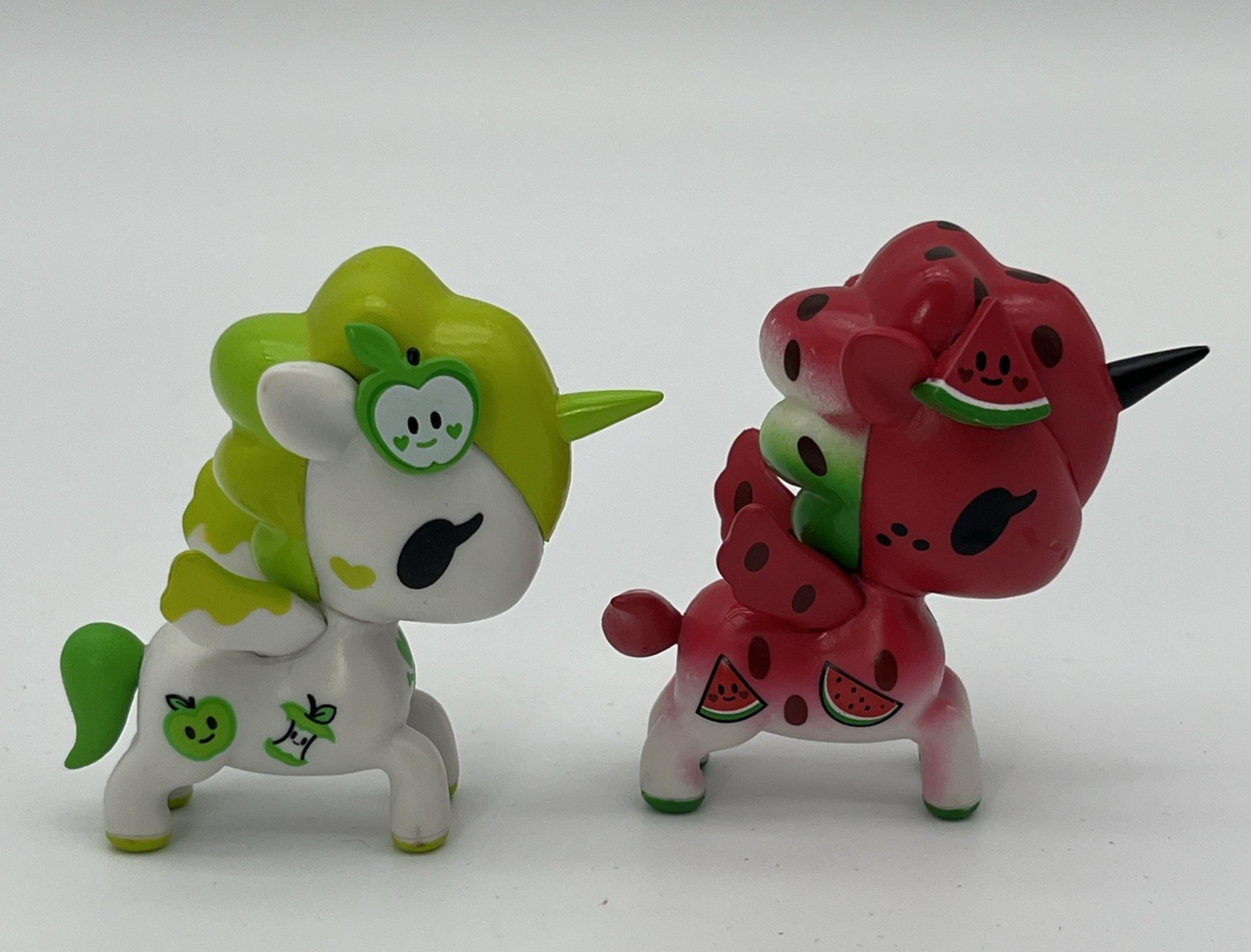 2 Tokidoki Fruit Unicorno Figures Suika Appletini Watermelon Apple
