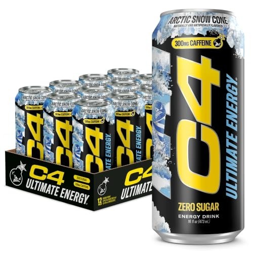 C4 Ultimate Energy Drink with Zero Sugar, Arctic Snow Cone, 12pk