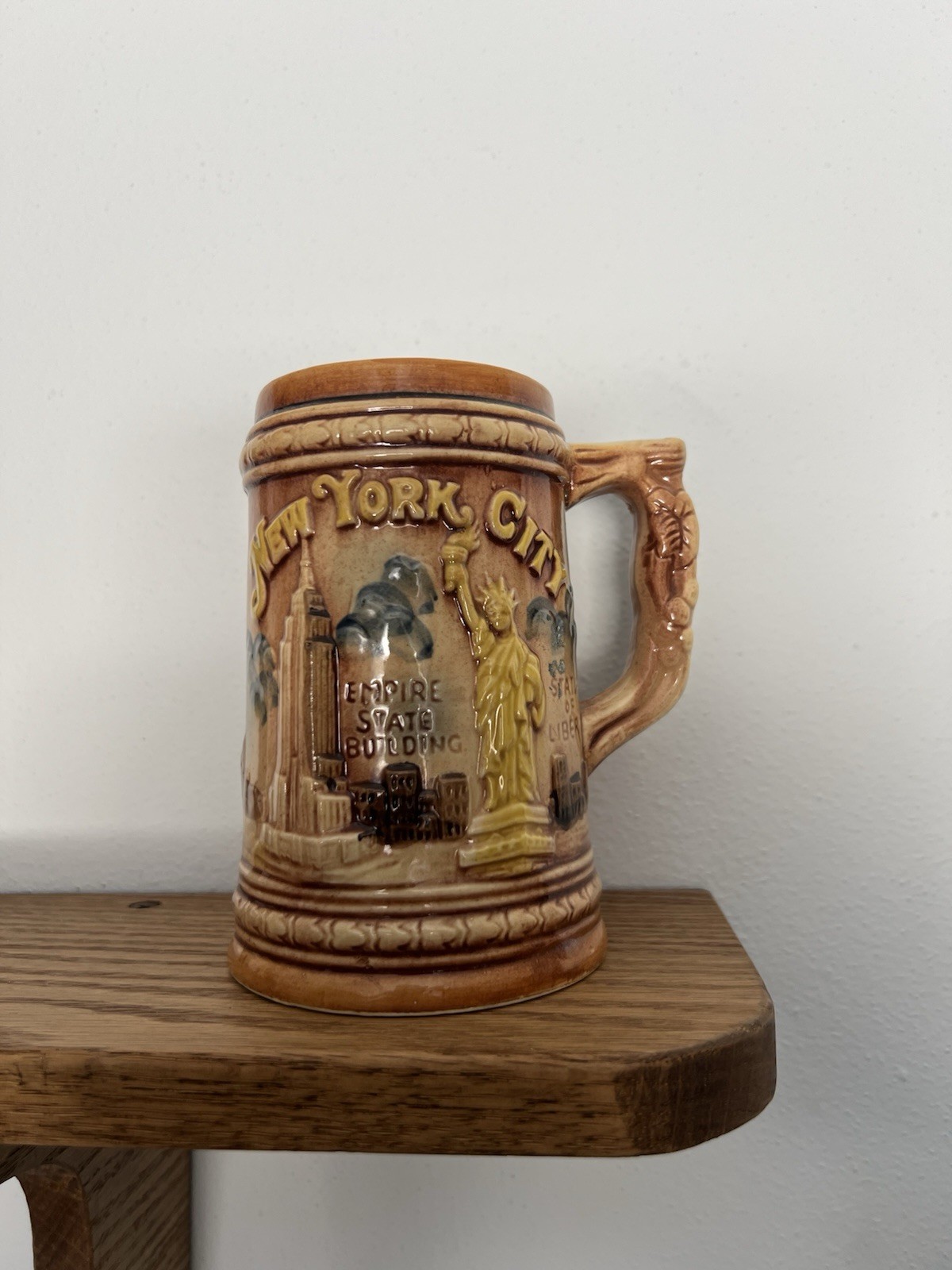 1978 Vintage New York City Beer Stein Mug WTC Twin Towers Statue Liberty Enco