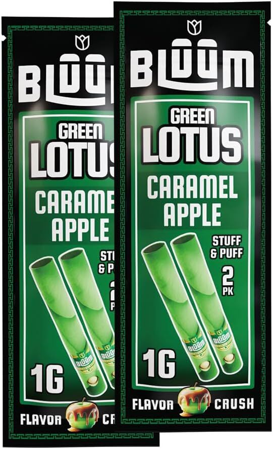 BLUUM | Green Lotus Cone | Caramel Apple | Flower Petal Prerolled |2 Pk, 4 Rolls
