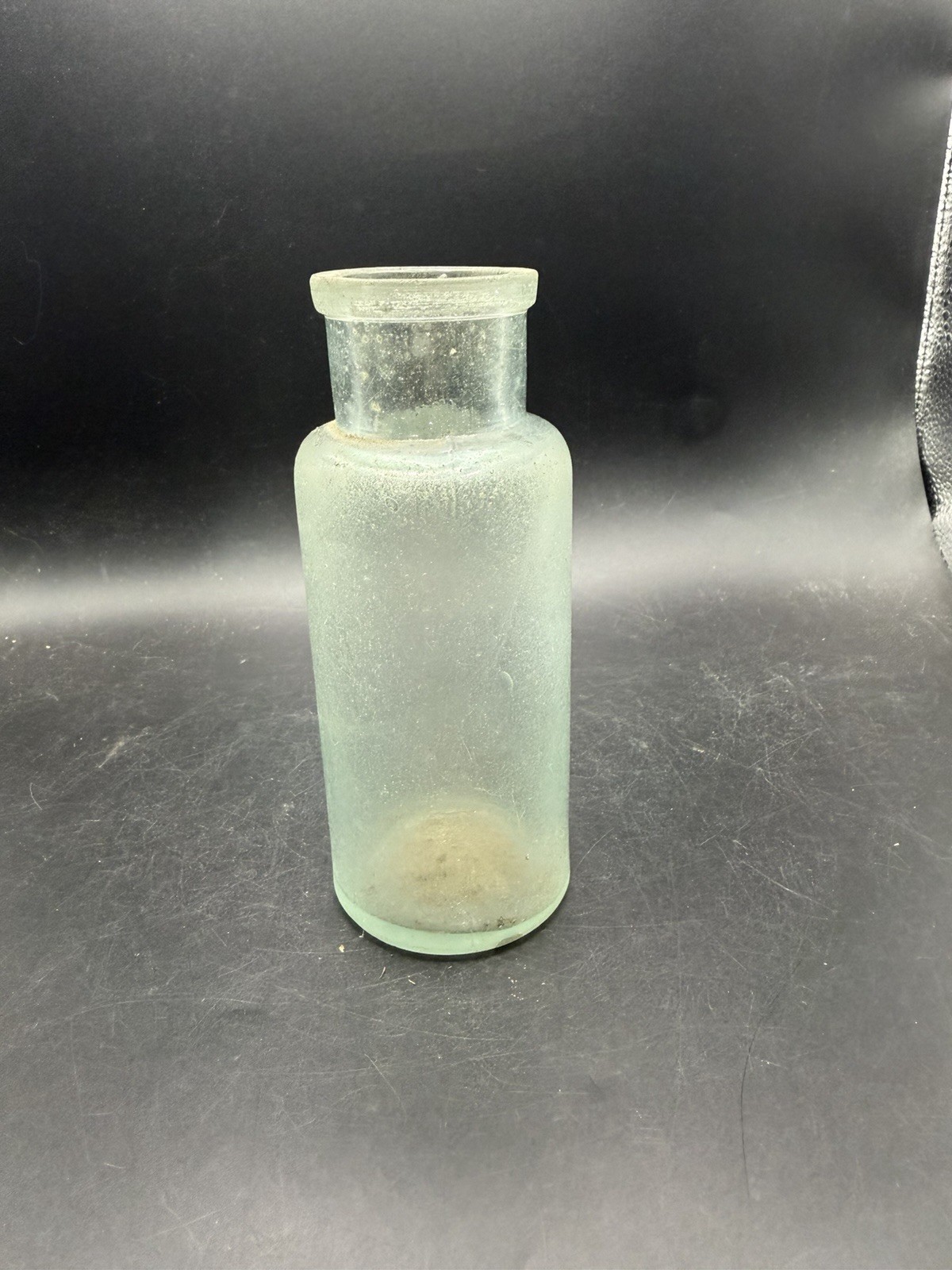 Vintage Green Glass Wide Mouth Jar Bottle 6