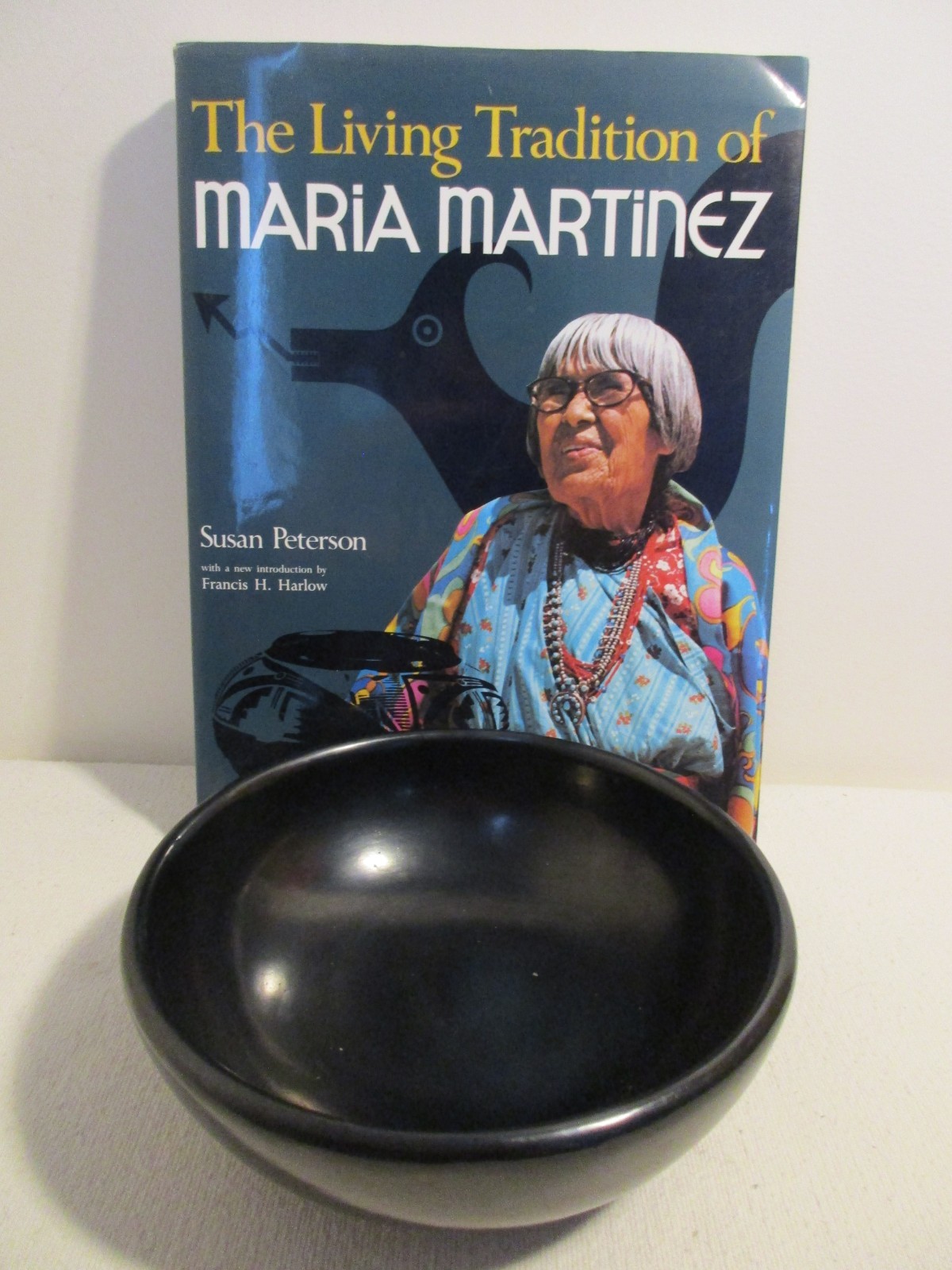 Polished Plain Blackware Open Bowl Pottery by Maria Martinez Signed Maria Poveka