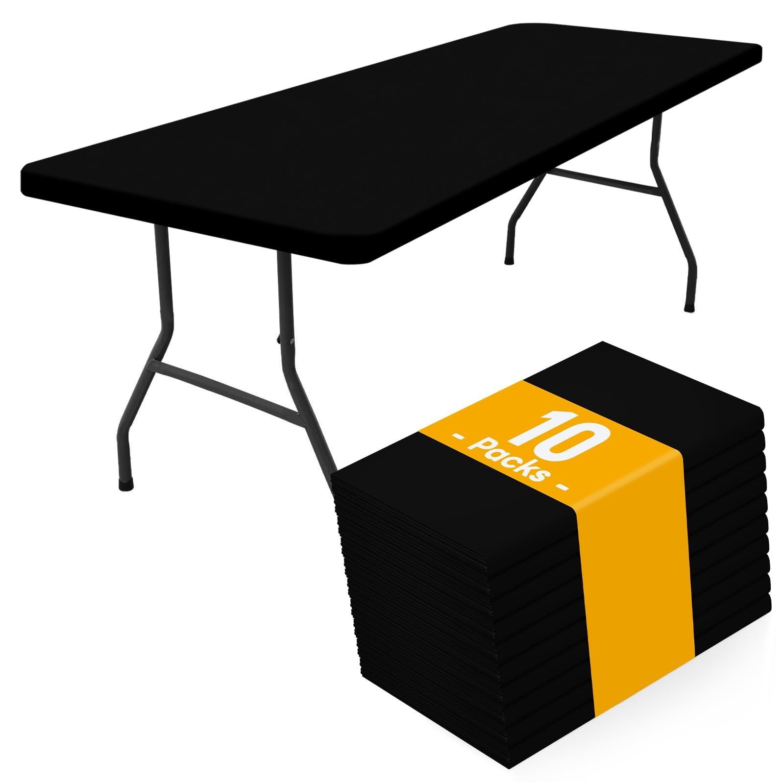 10 Pack Waterproof Elastic Fitted Tablecloths, Washable Rectangular Covers for I
