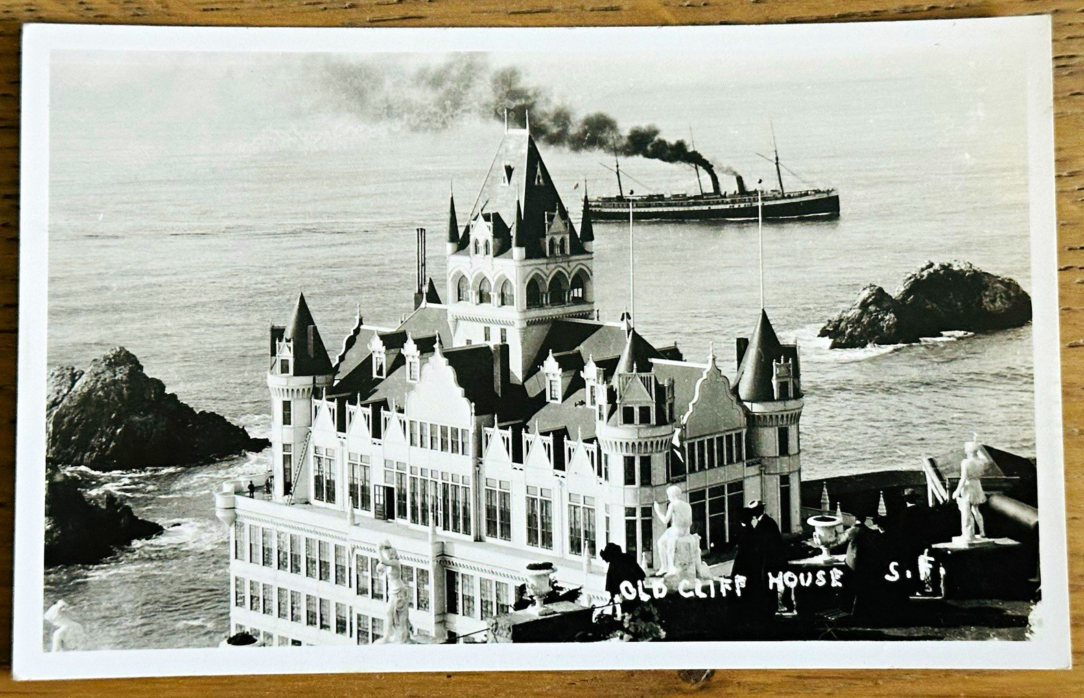 Vintage RPPC Old Cliff House San Francisco DOPS Real Photo Steamer Sutro View