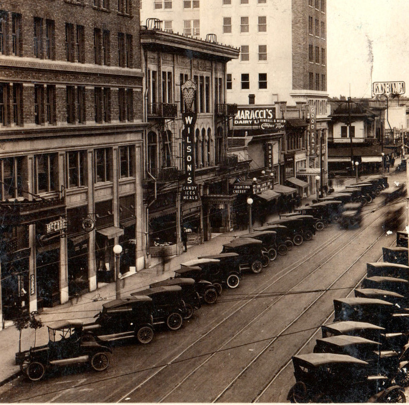 Fresno CA Jay Street Fighting Cressy Movie Marquee Real Photo Postcard