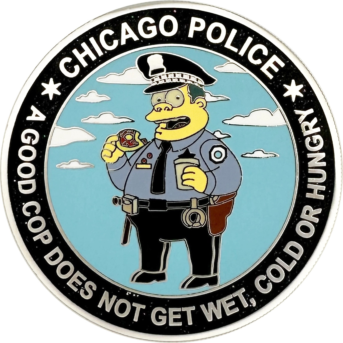 CHICAGO POLICE CHALLENGE COIN: Send Donuts, Size 2\