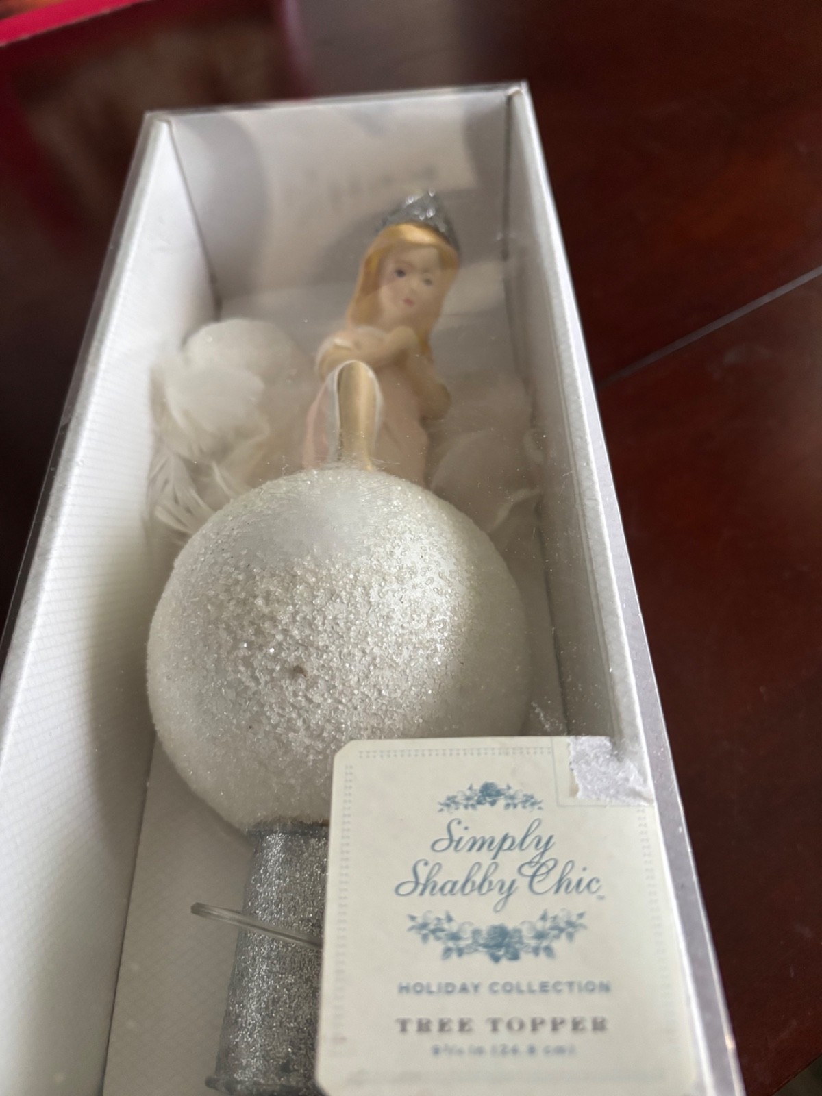 Simply Shabby Chic Angel Christmas Tree Topper Feather Wings 9