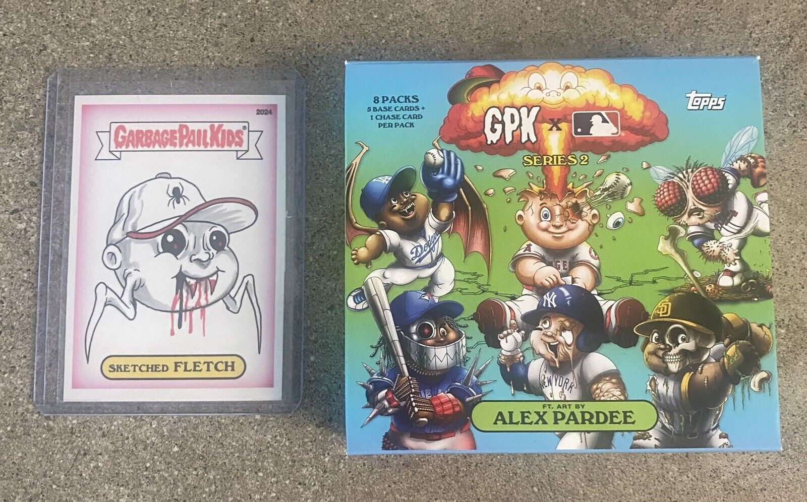 🔥 Rare 1/1 Sketch & GPK X MLB Series 2 30 card COMPLETE Set w/ Box Only 100