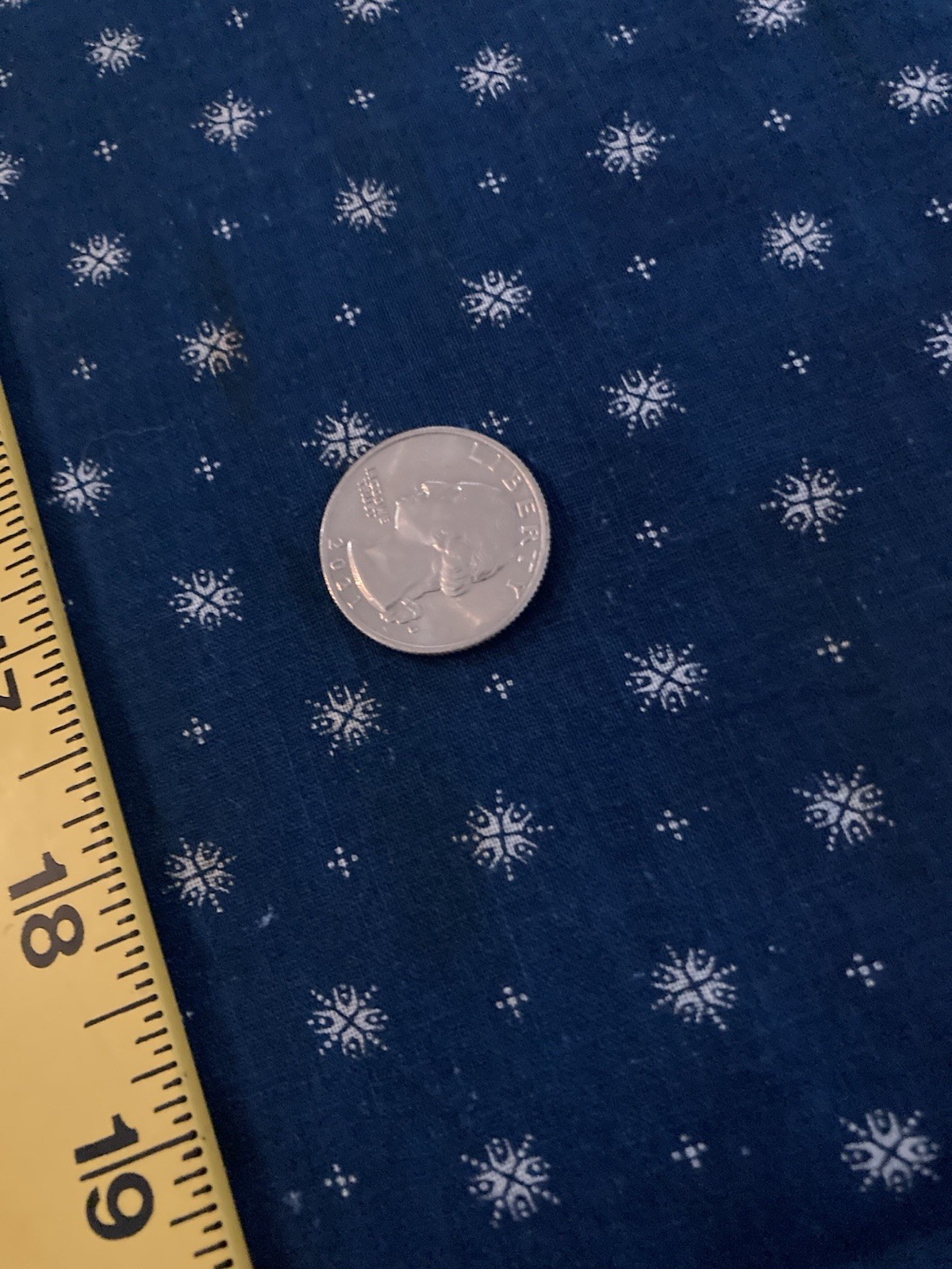 Antique 1870s-1880s 100% Cotton Deep Indigo & White Fabric 24 1 /2” x 7” Plus 